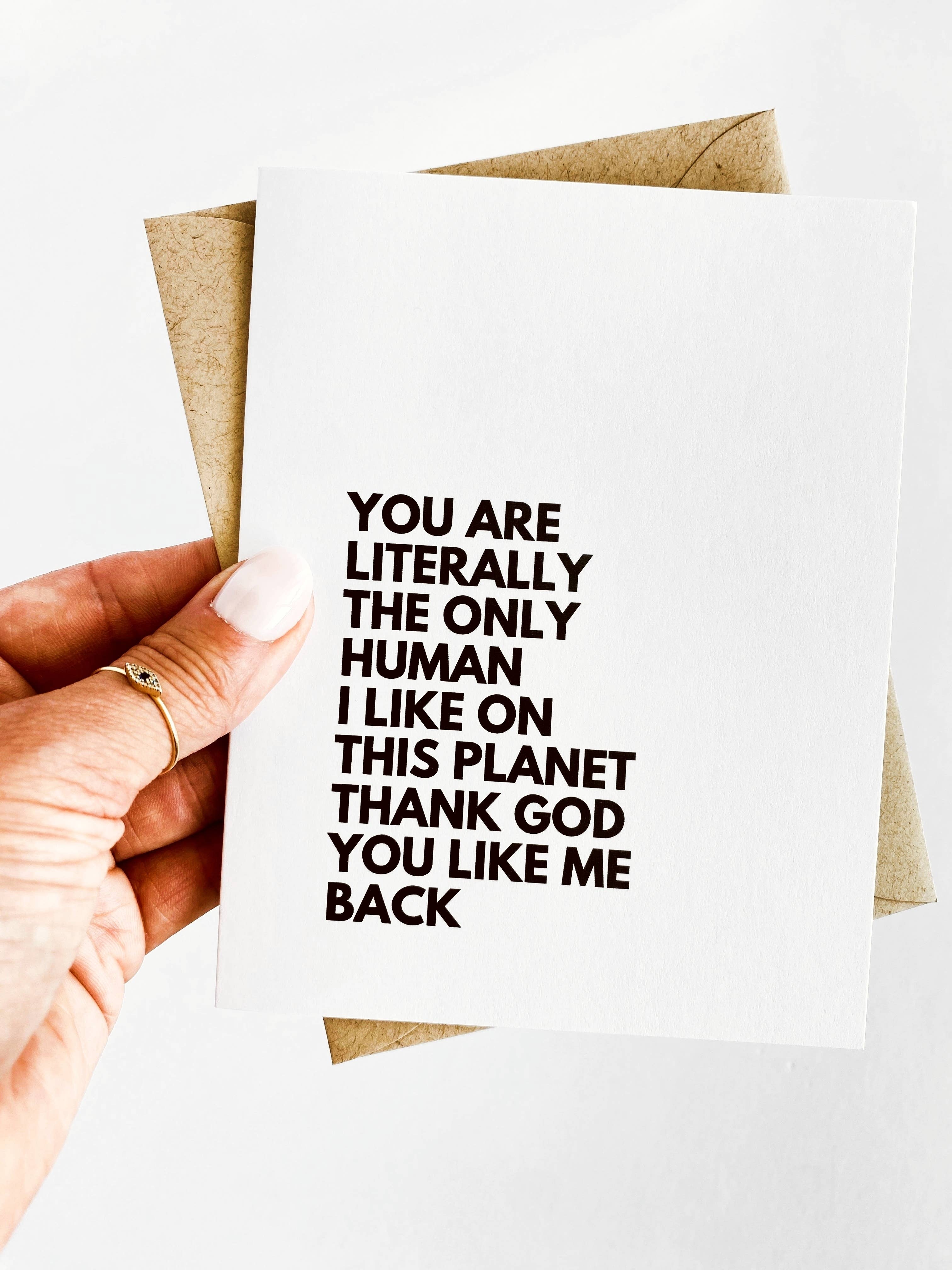 Funny Anniversary Card You Are the Only Human I Like Card, photo 1 of 3