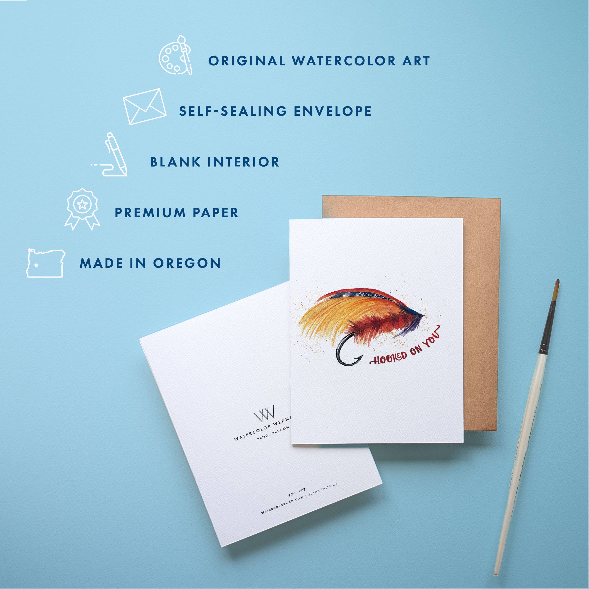 Fly Fishing Love Card | Anniversary Fishing Valentines Day, photo 2 of 4