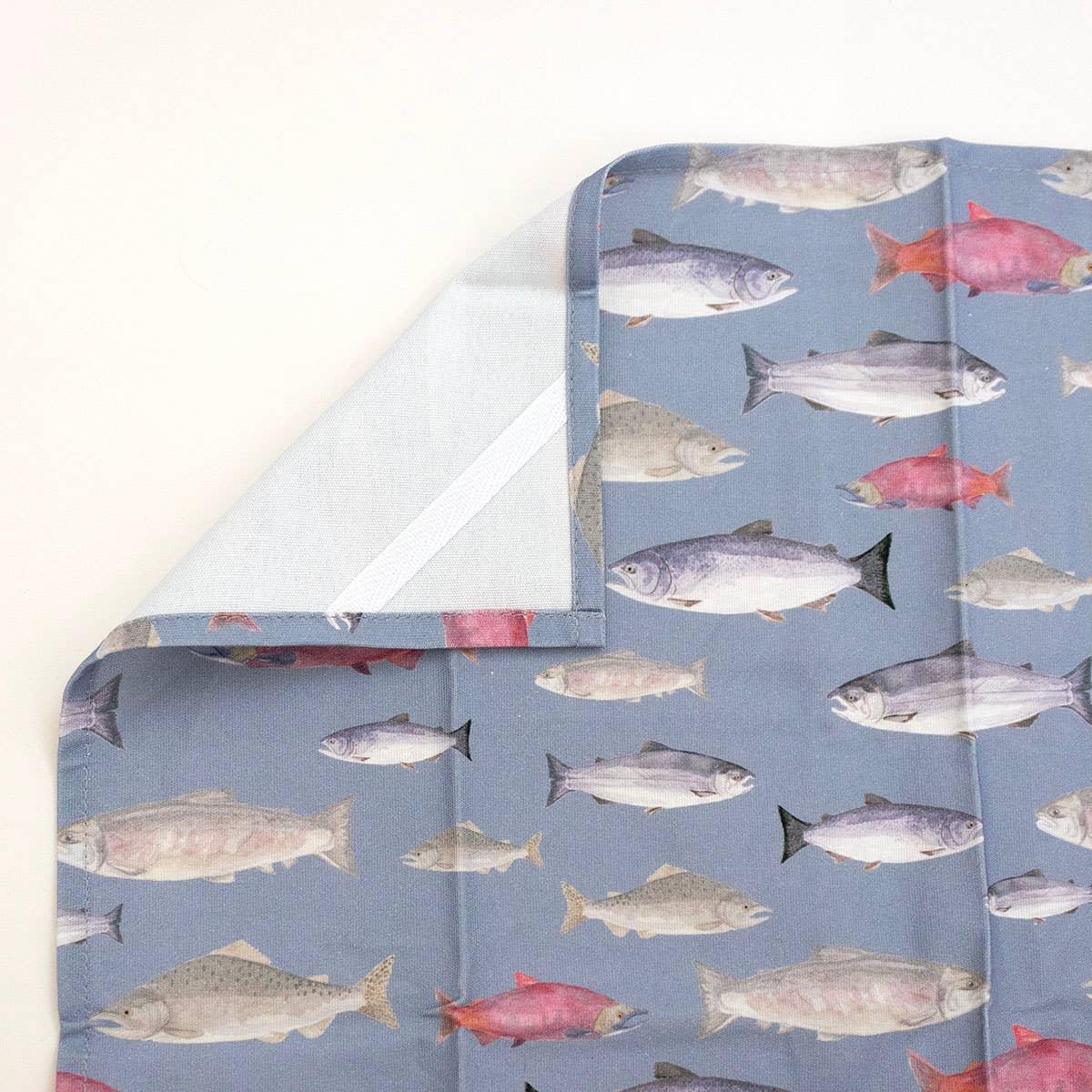 Salmon Tea Towel - Organic Cotton Kitchen Towel, photo 3 of 5
