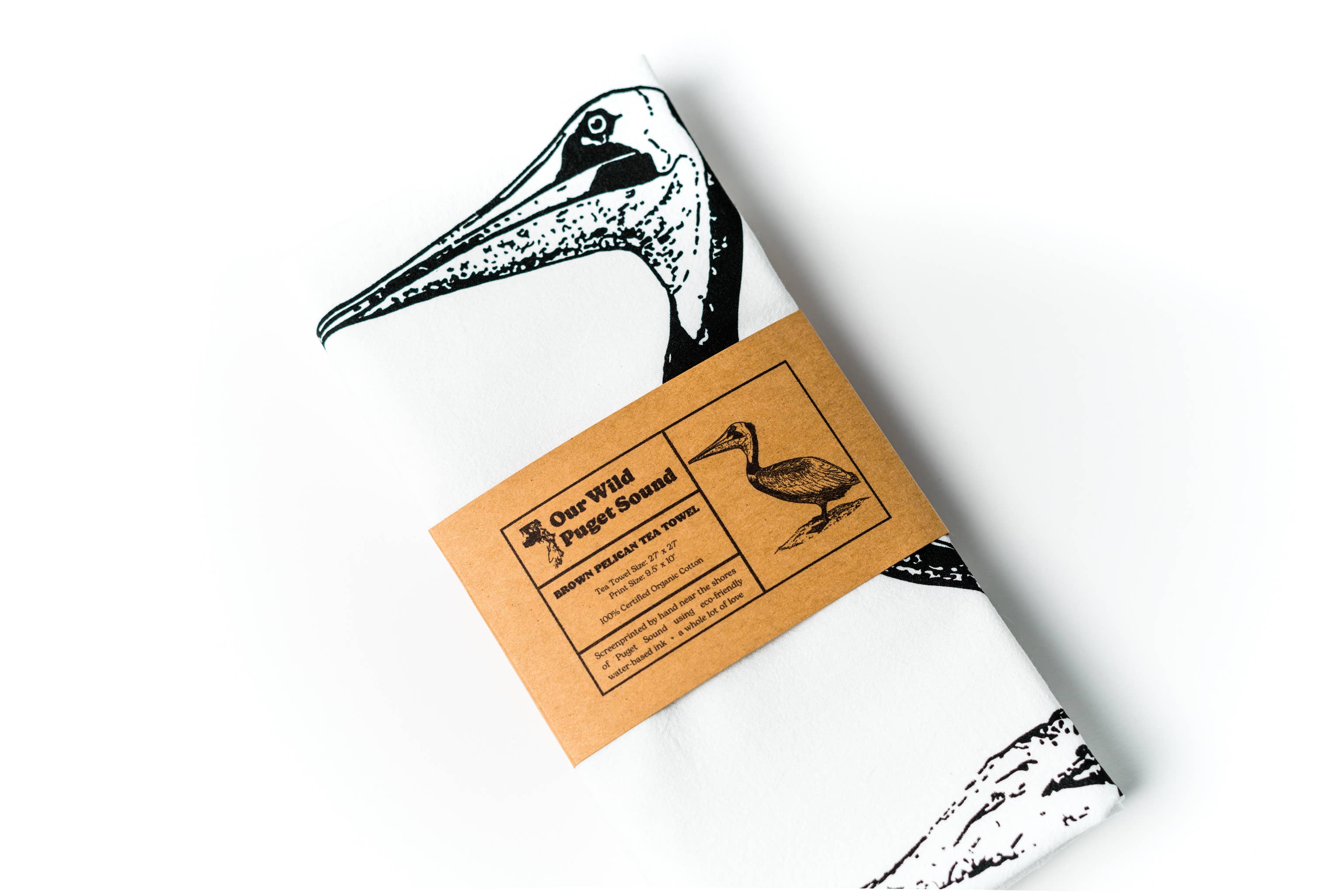 Brown Pelican 100% Organic Cotton Printed Kitchen Tea Towel, photo 1 of 6