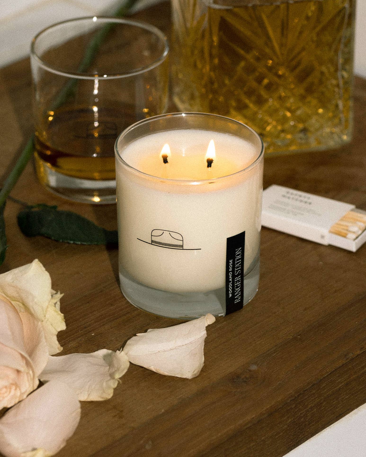 WOODLAND ROSE CANDLE: 11oz Rocks Glass, photo 3 of 5