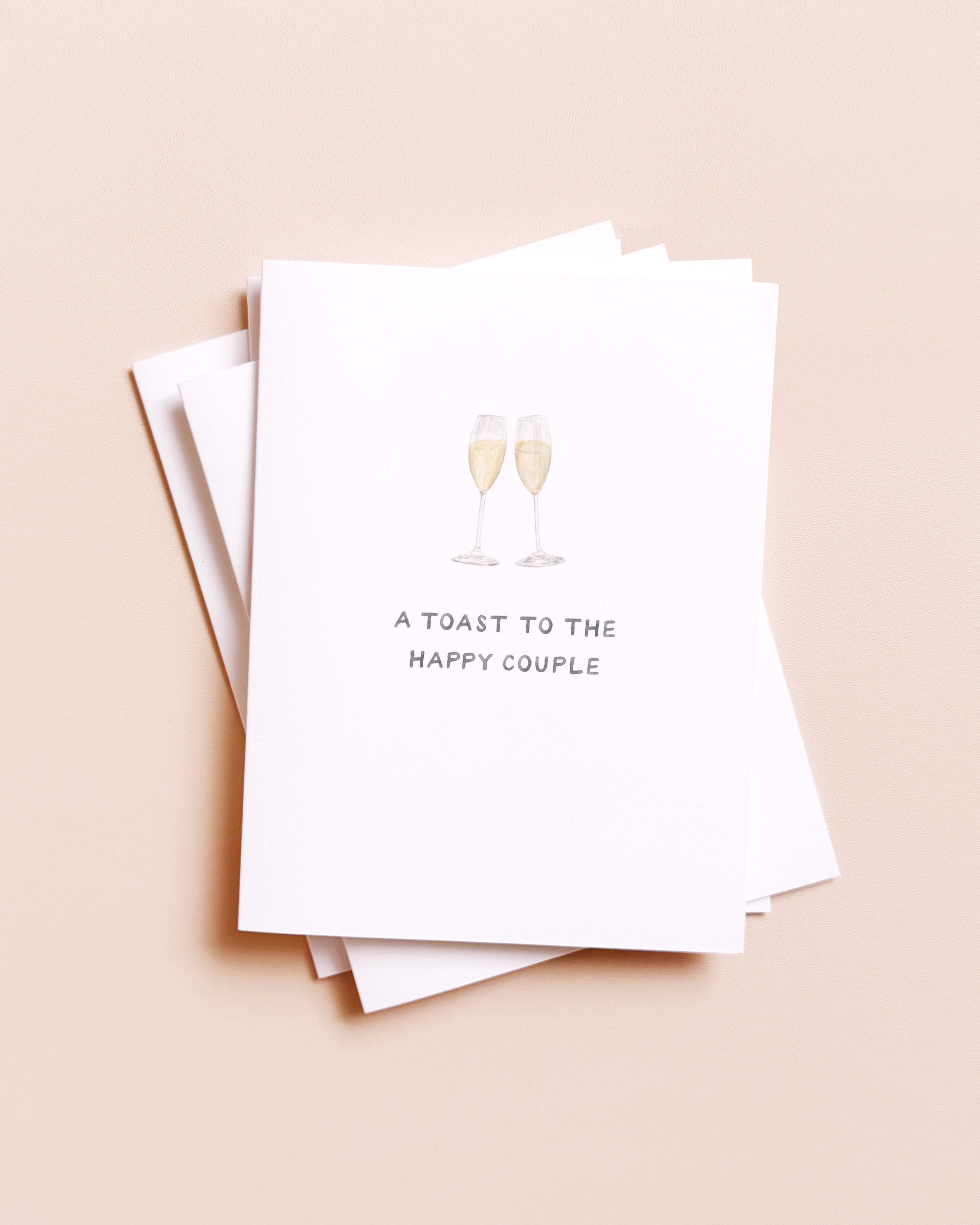 Champagne Toast — Classic Wedding Congrats Card, photo 1 of 2