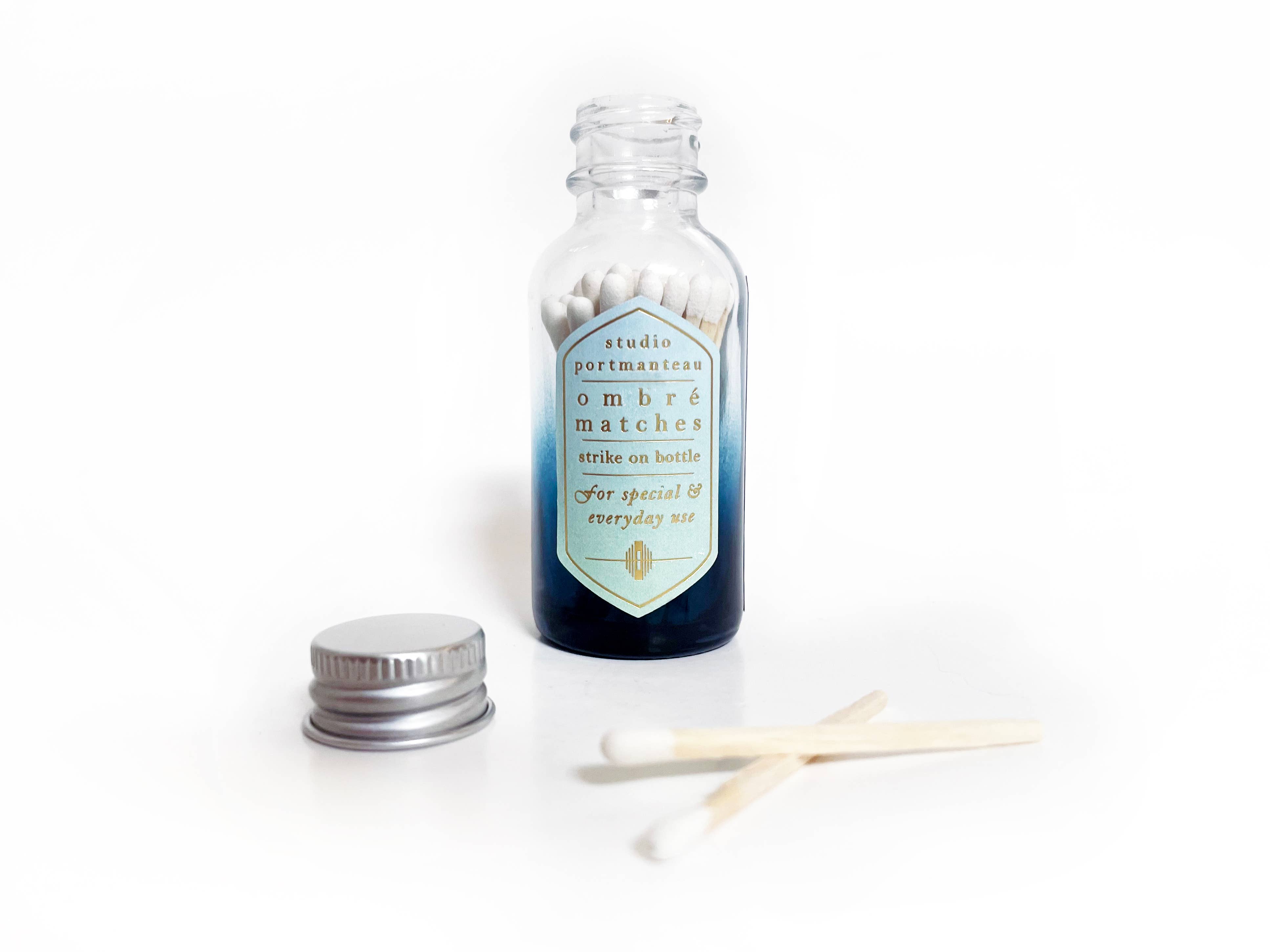 Midnight Blue Ombré Match Bottle | Fine Match Jar, photo 2 of 7