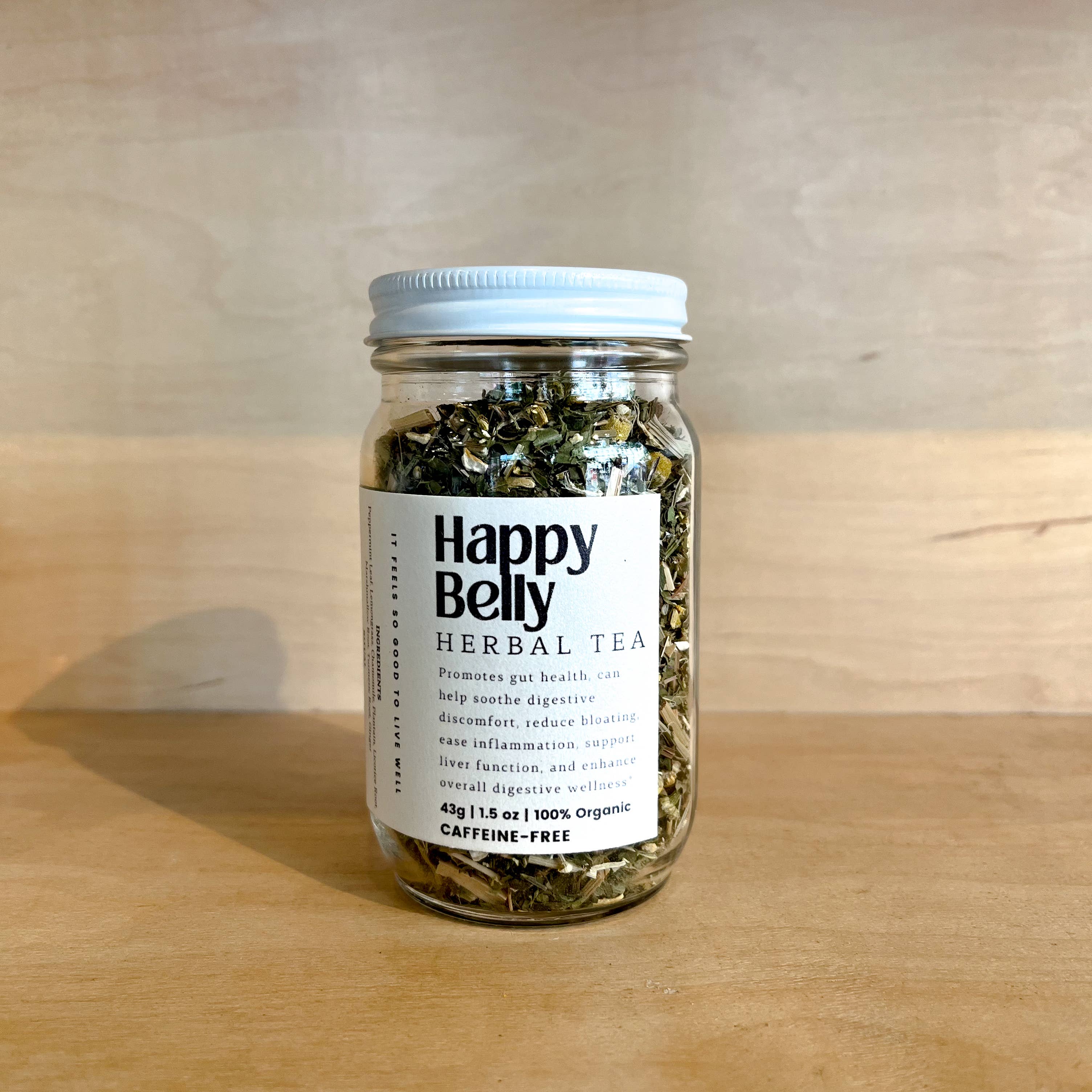Happy Belly Loose Leaf Herbal Tea | Glass Jar, photo 1 of 3