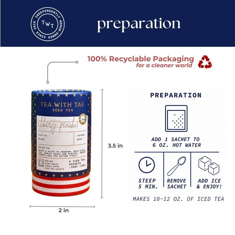 Liberty Peach Mini Tea Tube | Celebrate America's 250th Bday, photo 5 of 6