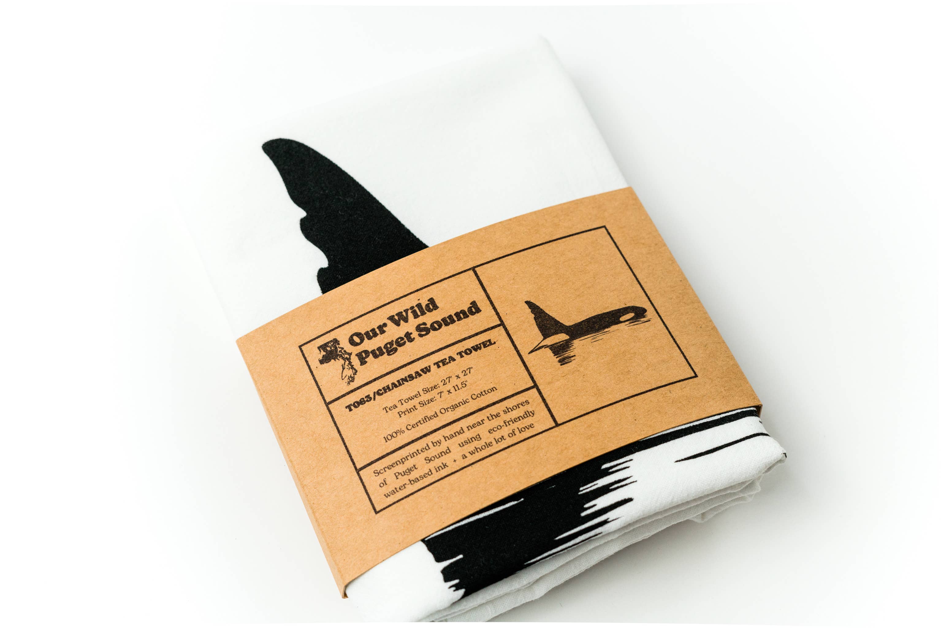 Chainsaw the Orca Kitchen Tea Towel, photo 3 of 4