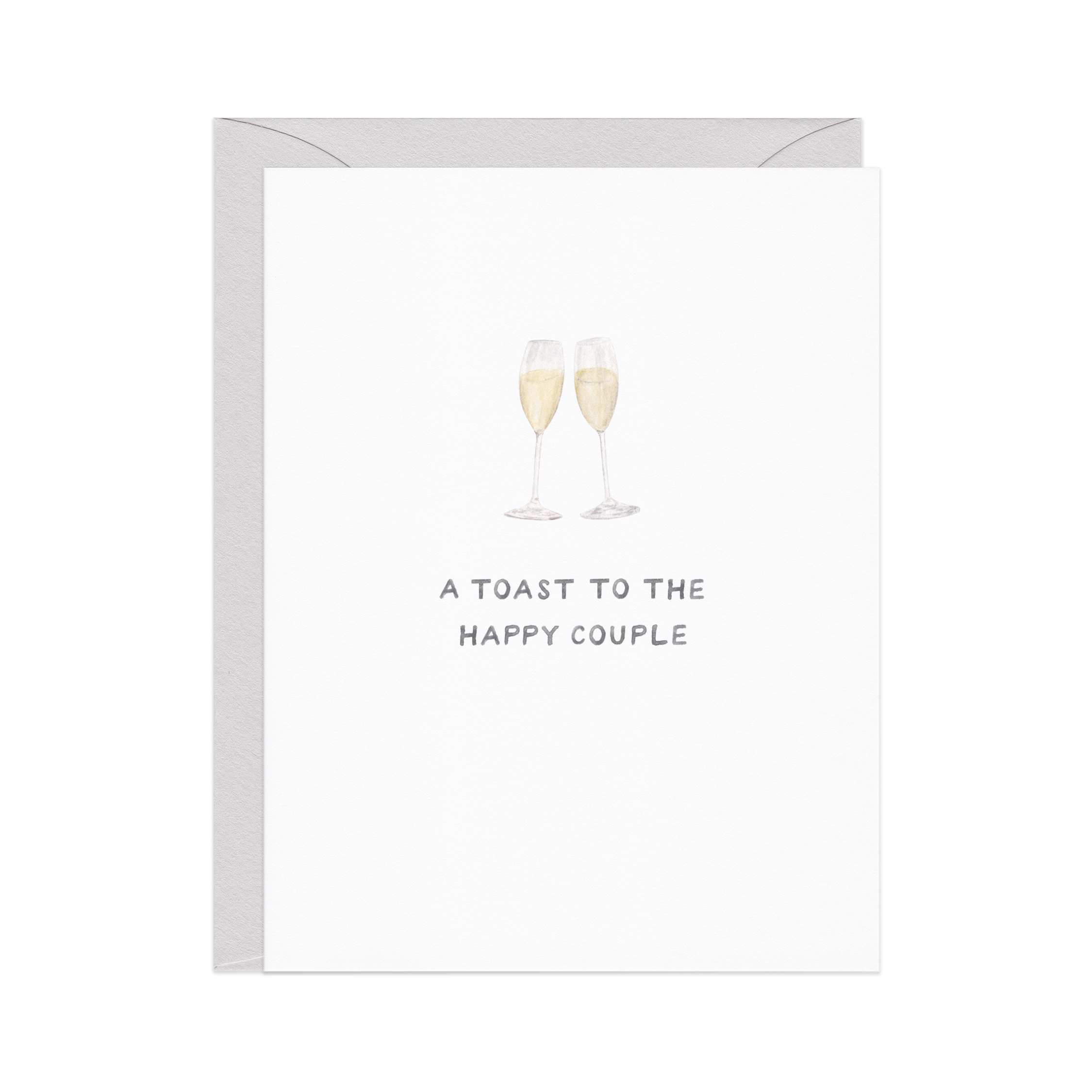 Champagne Toast — Classic Wedding Congrats Card, photo 2 of 2
