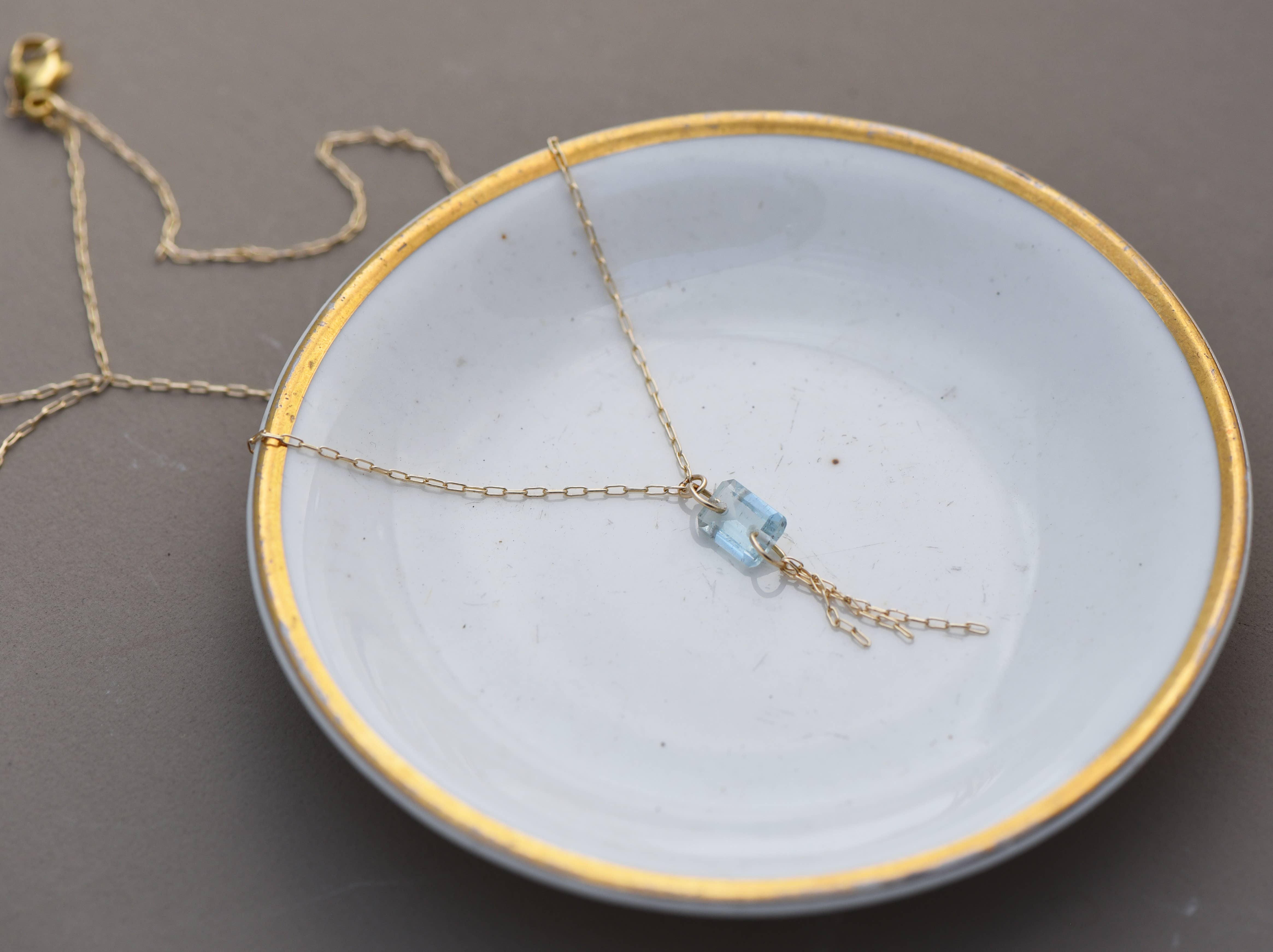 Aquamarine Tassel Necklace: Sterling Silver, photo 2 of 3