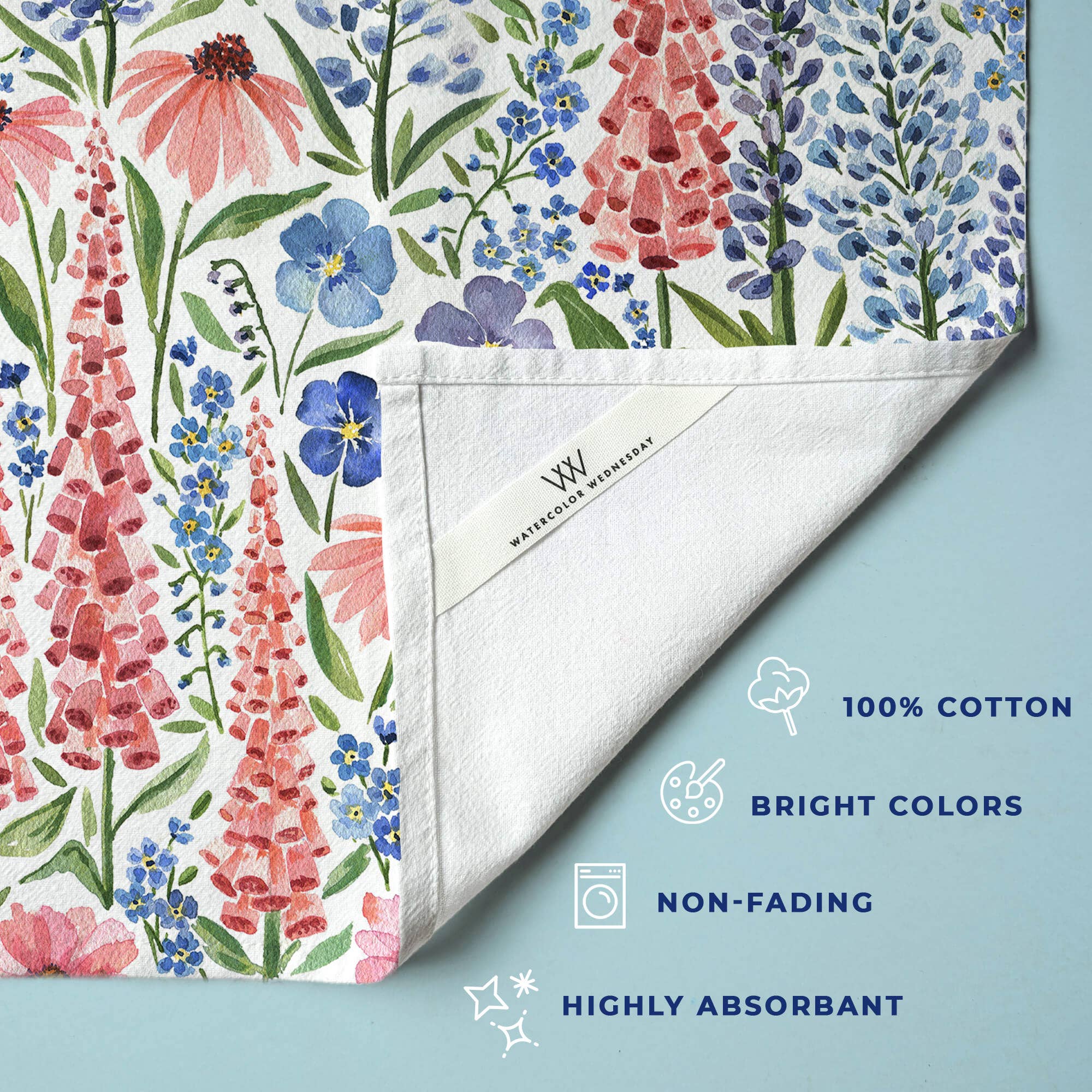 Wildflower Tea Towel | Summer Floral Design, photo 3 of 6