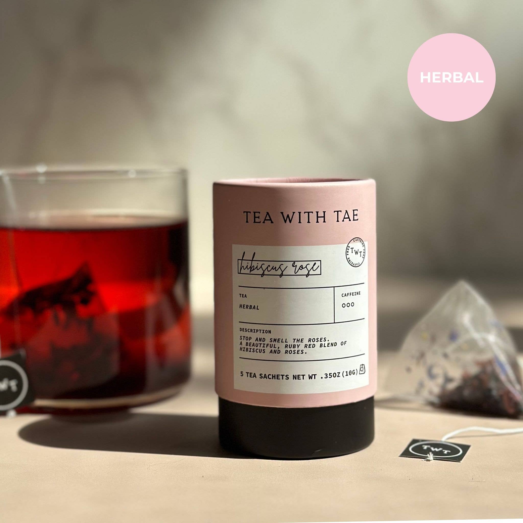 Hibiscus Rose Herbal Mini Tube Gift (5 tea bags), photo 2 of 8