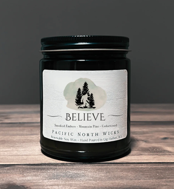Believe Sasquatch Candle