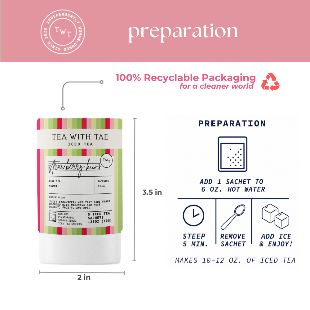 Strawberry Kiwi Iced Mini Tea Tube (5 iced sachets), photo 3 of 5