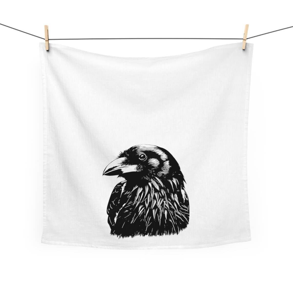 Raven Portrait Tea Towel, photo 2 of 4