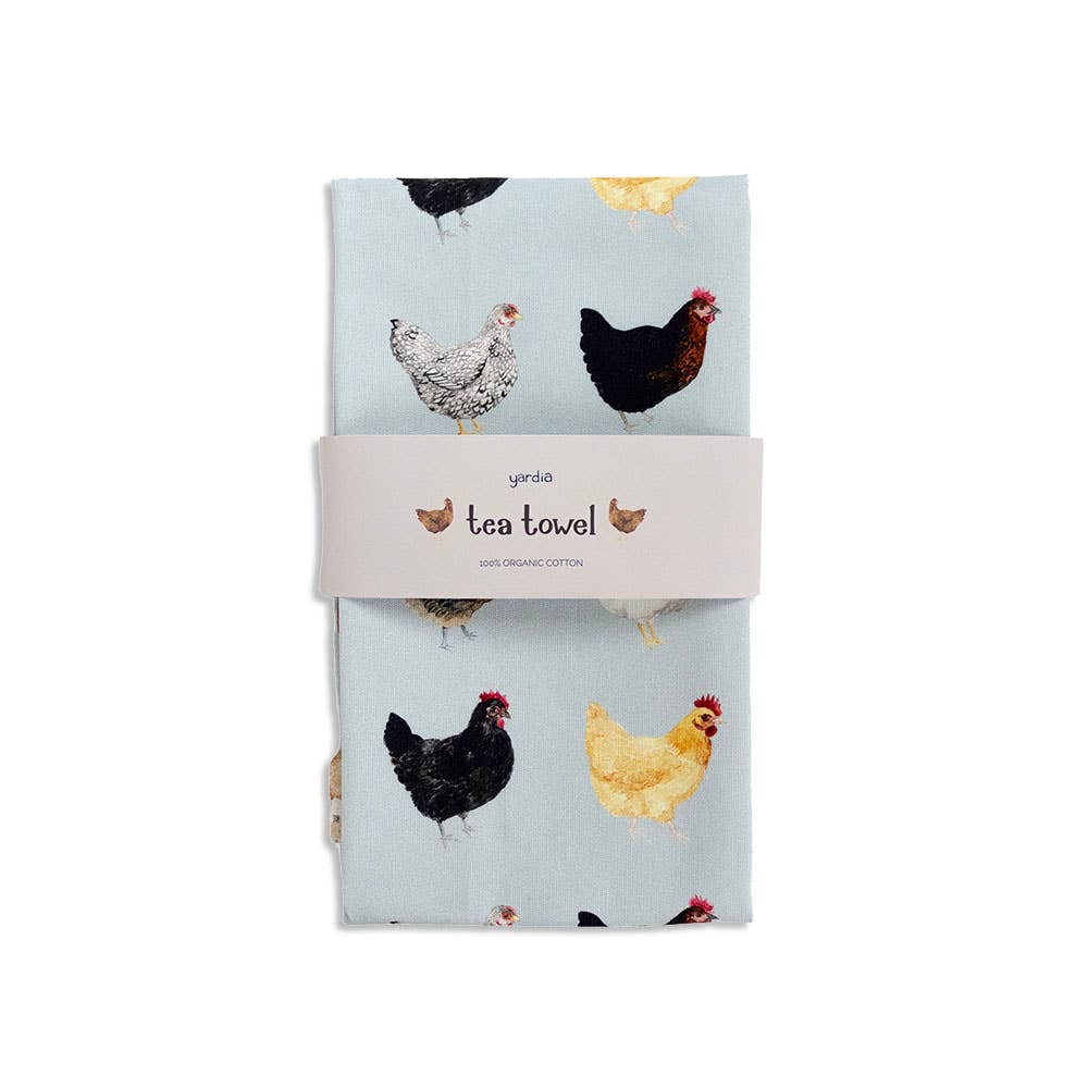 Chicken Tea Towel - Organic Cotton Kitchen Towel, photo 1 of 6