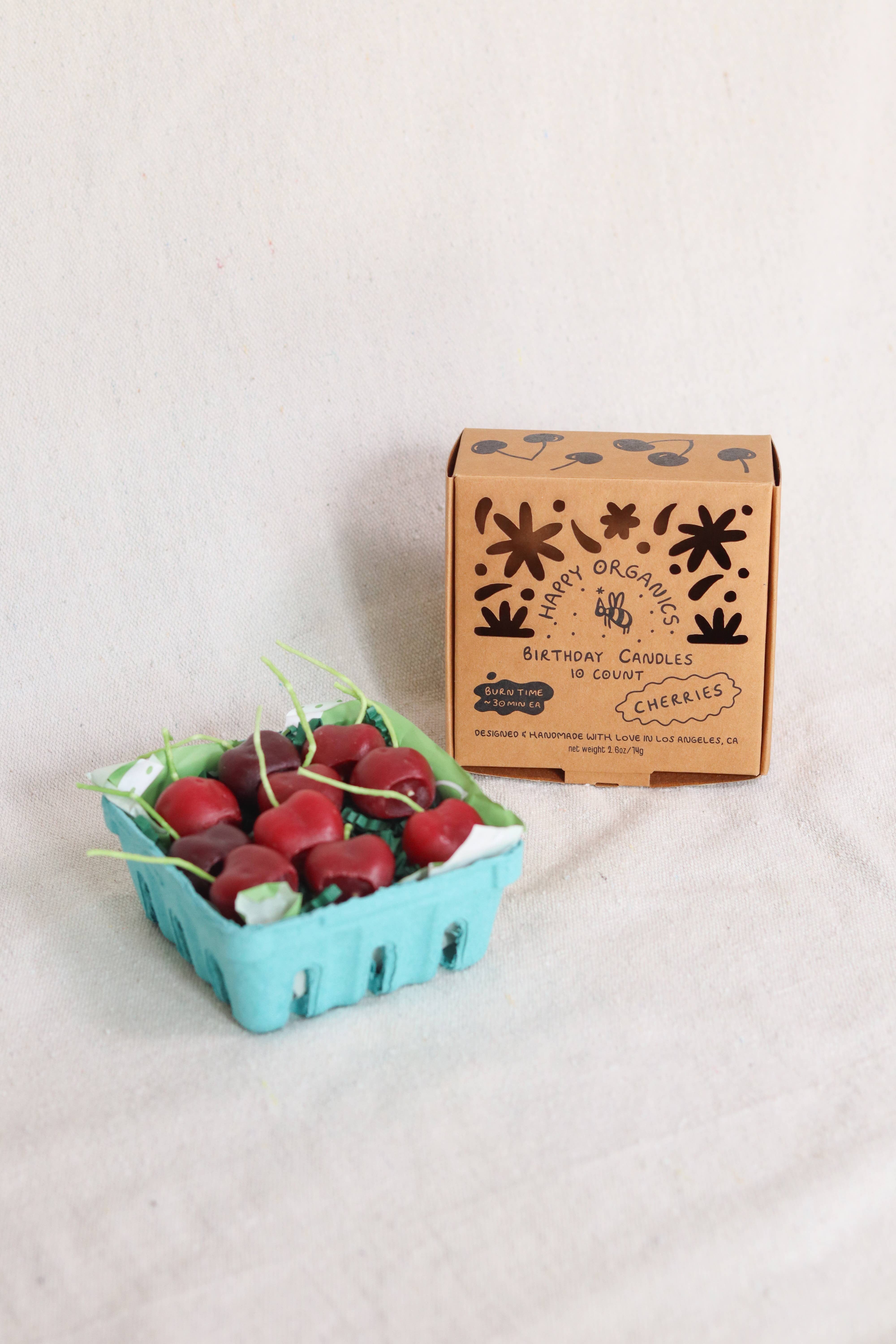 Dark Red Cherry Beeswax Birthday Candles: 10, photo 2 of 3