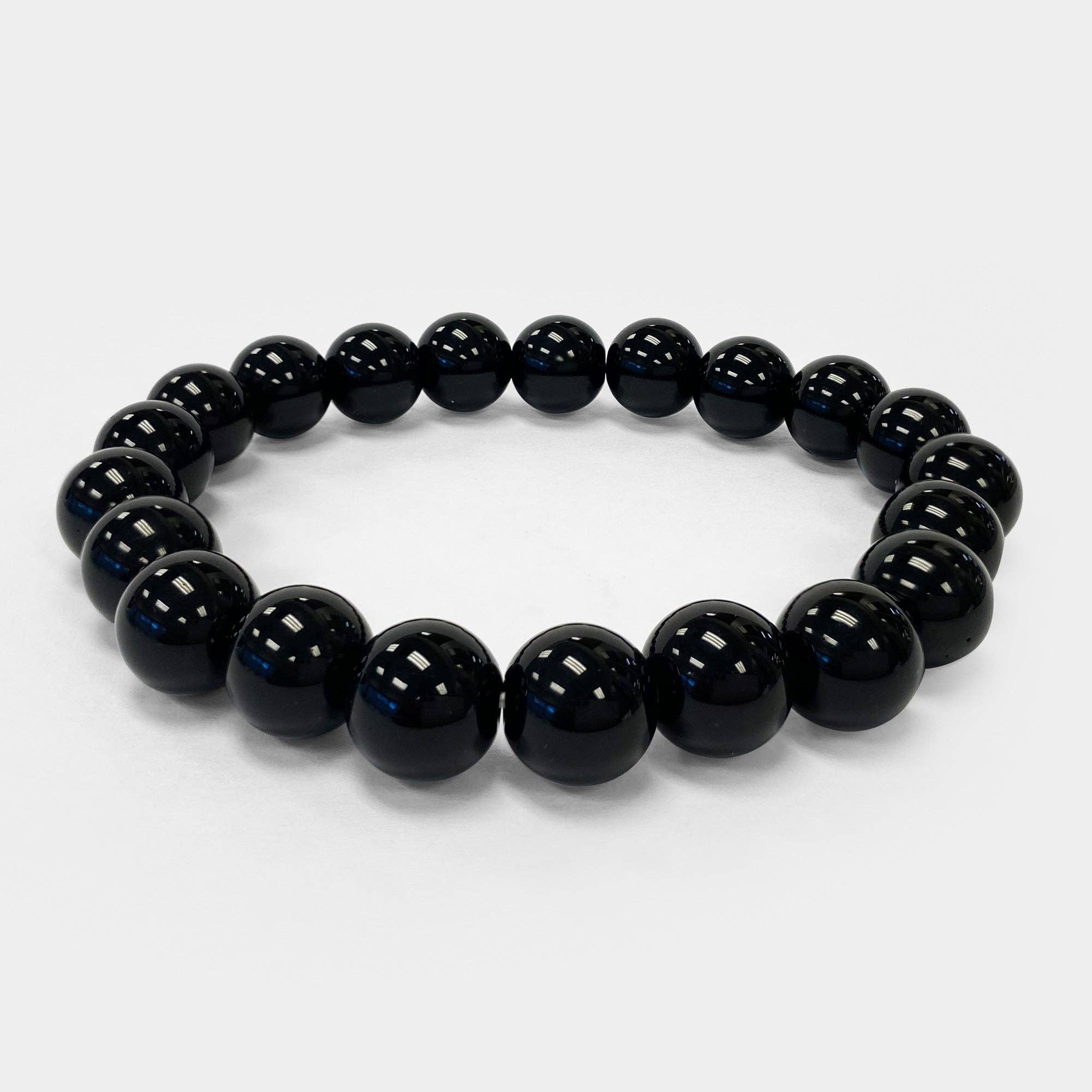 8mm Black Onyx Unisex Handmade Stretch Bracelet, photo 1 of 5