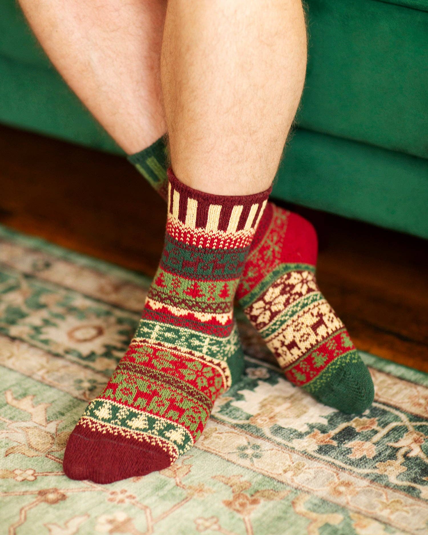 Noel Crew Socks | Sustainably Made Festive Holiday Socks: Small (Women 6 - 8 / Men 5 - 7), photo 2 of 2