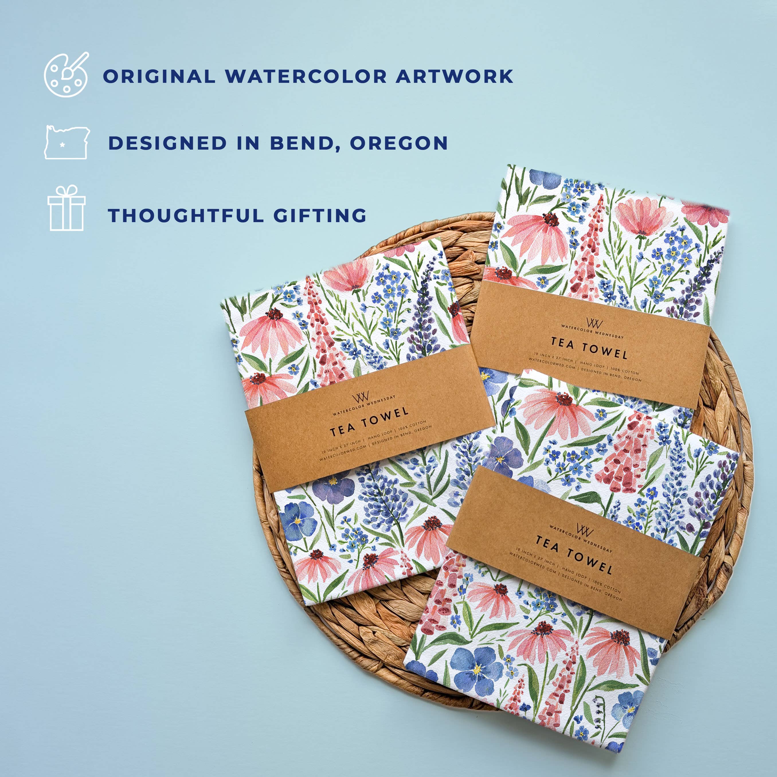 Wildflower Tea Towel | Summer Floral Design, photo 4 of 6