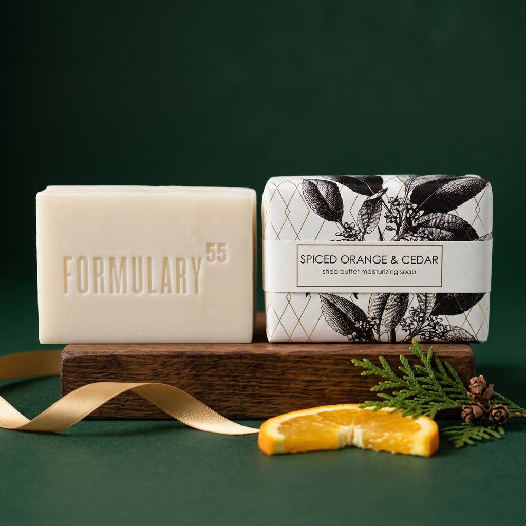 Spiced Orange & Cedar-Christmas Gold Foil Shea Butter Soap, photo 1 of 2