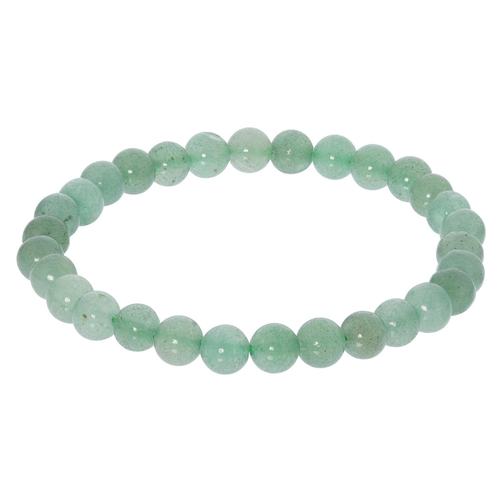 6mm Green Aventurine Gemstone Bead Unisex Stretch Bracelet, photo 1 of 2