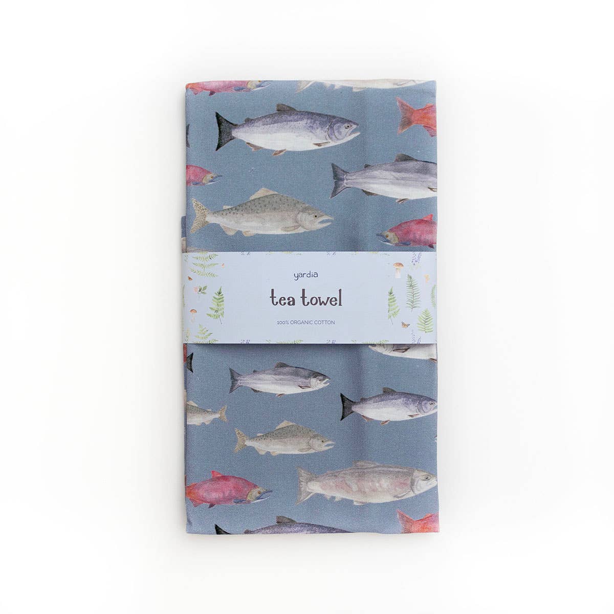 Salmon Tea Towel - Organic Cotton Kitchen Towel, photo 1 of 5