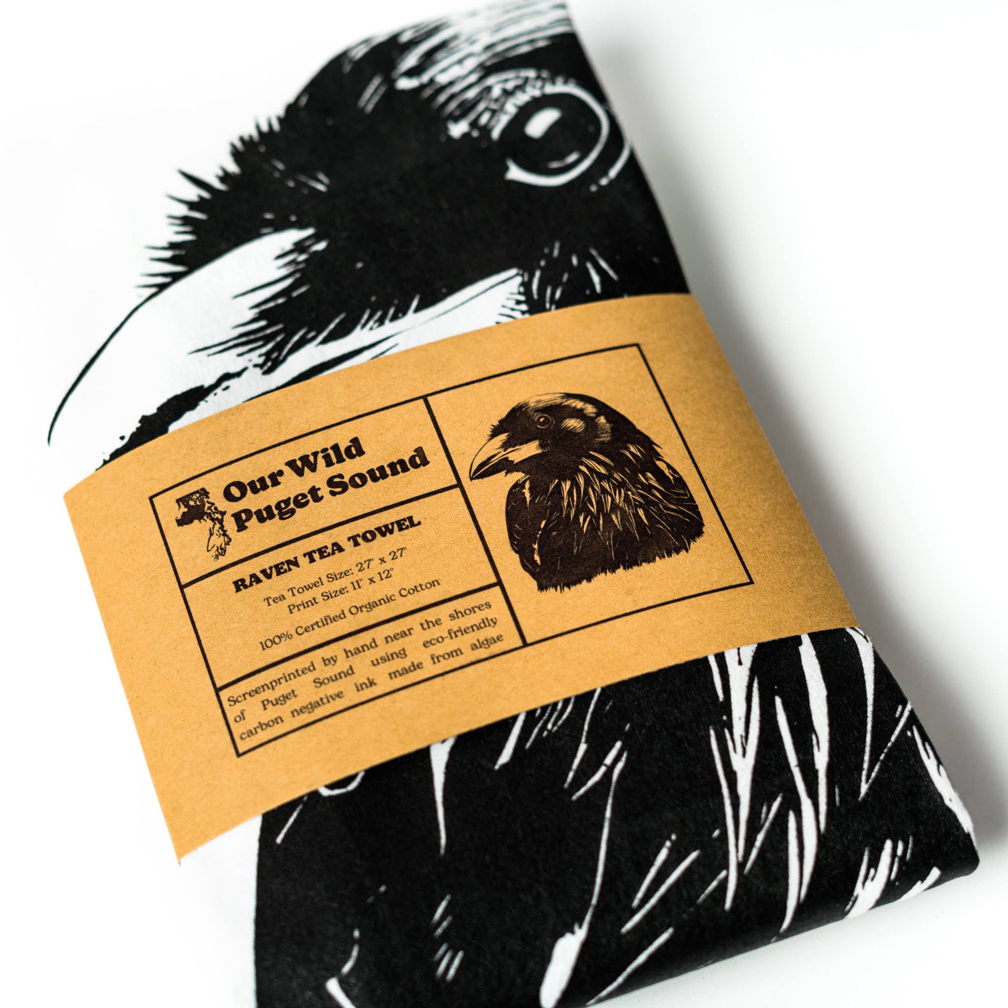 Raven Portrait Tea Towel, photo 1 of 4