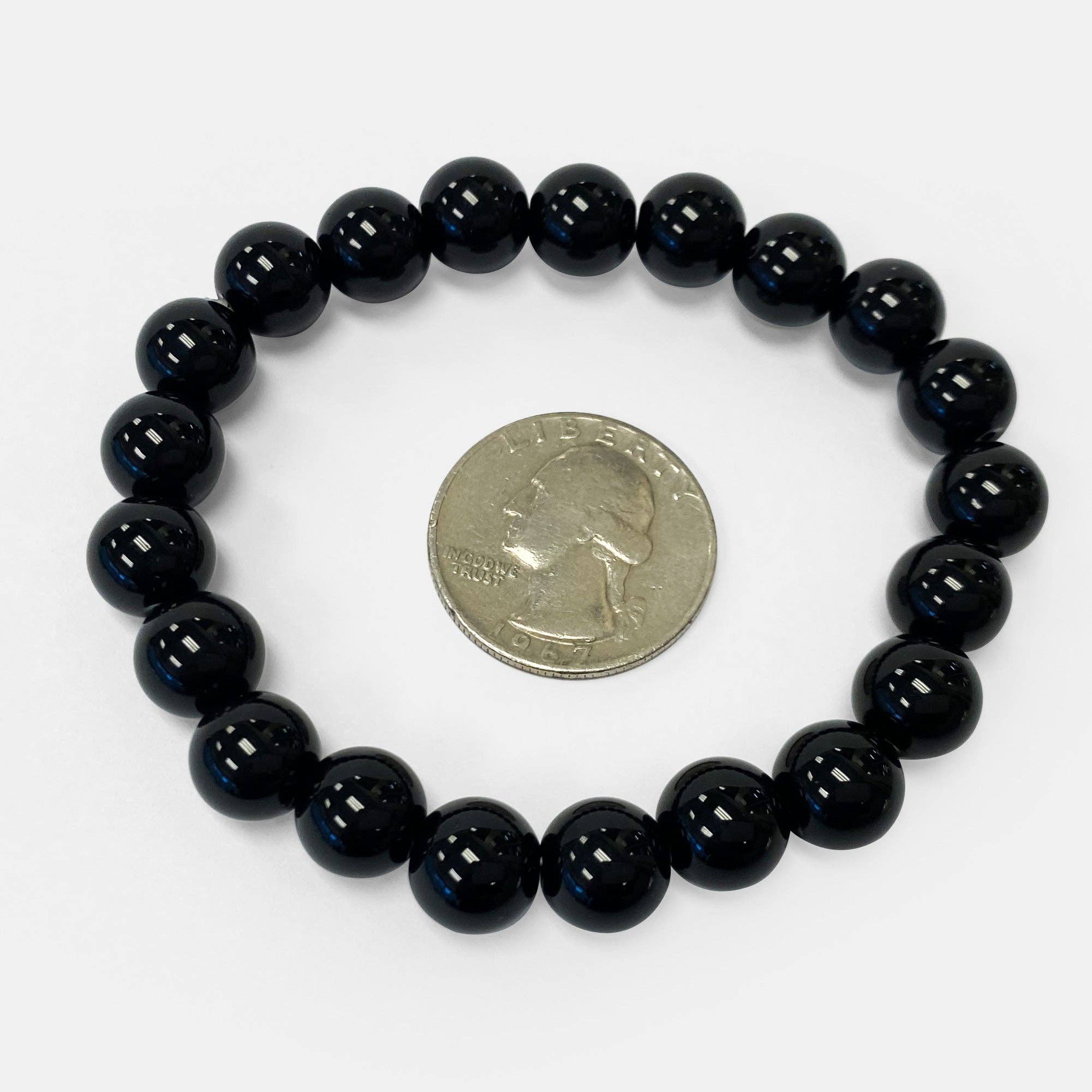 8mm Black Onyx Unisex Handmade Stretch Bracelet, photo 4 of 5