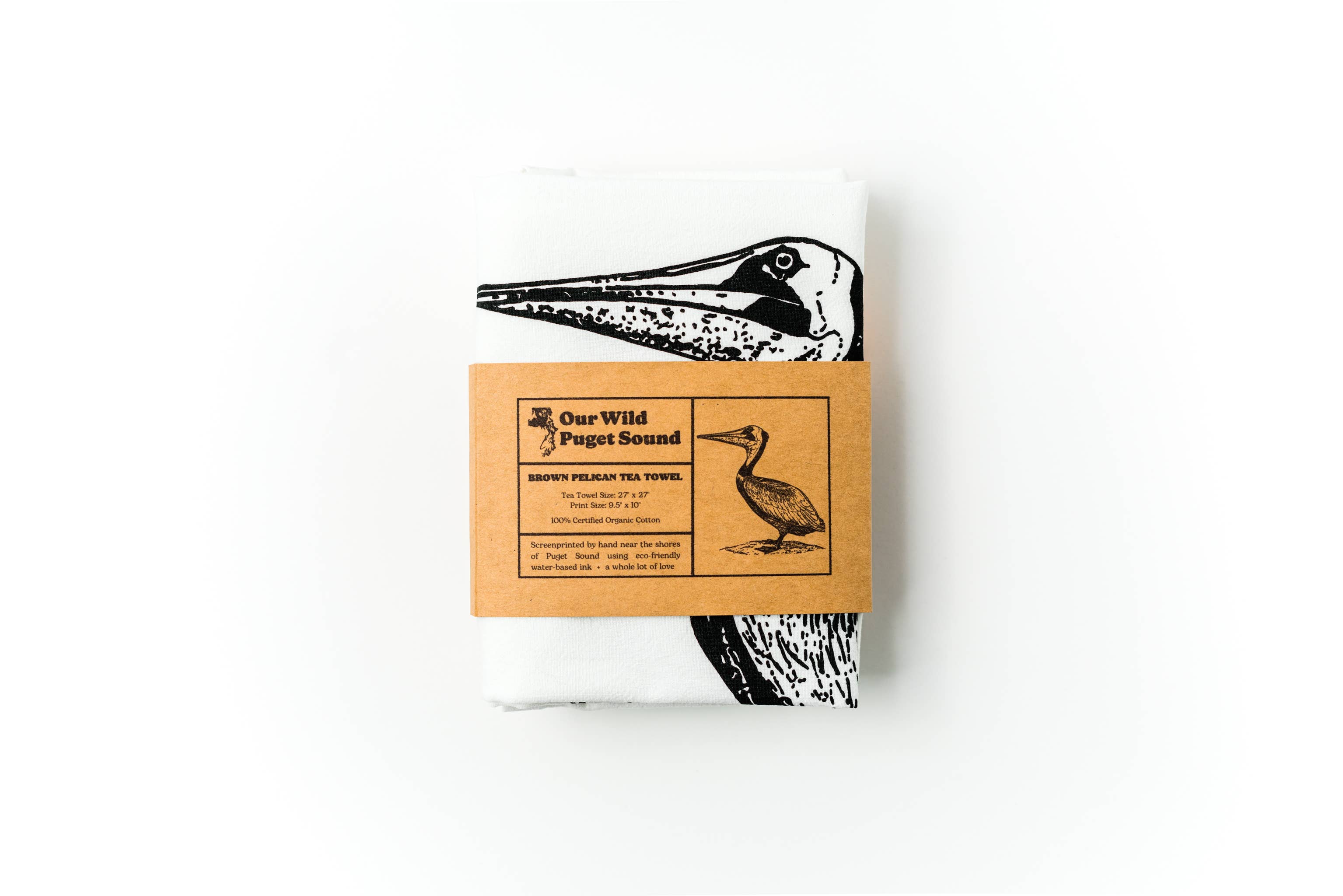 Brown Pelican 100% Organic Cotton Printed Kitchen Tea Towel, photo 5 of 6