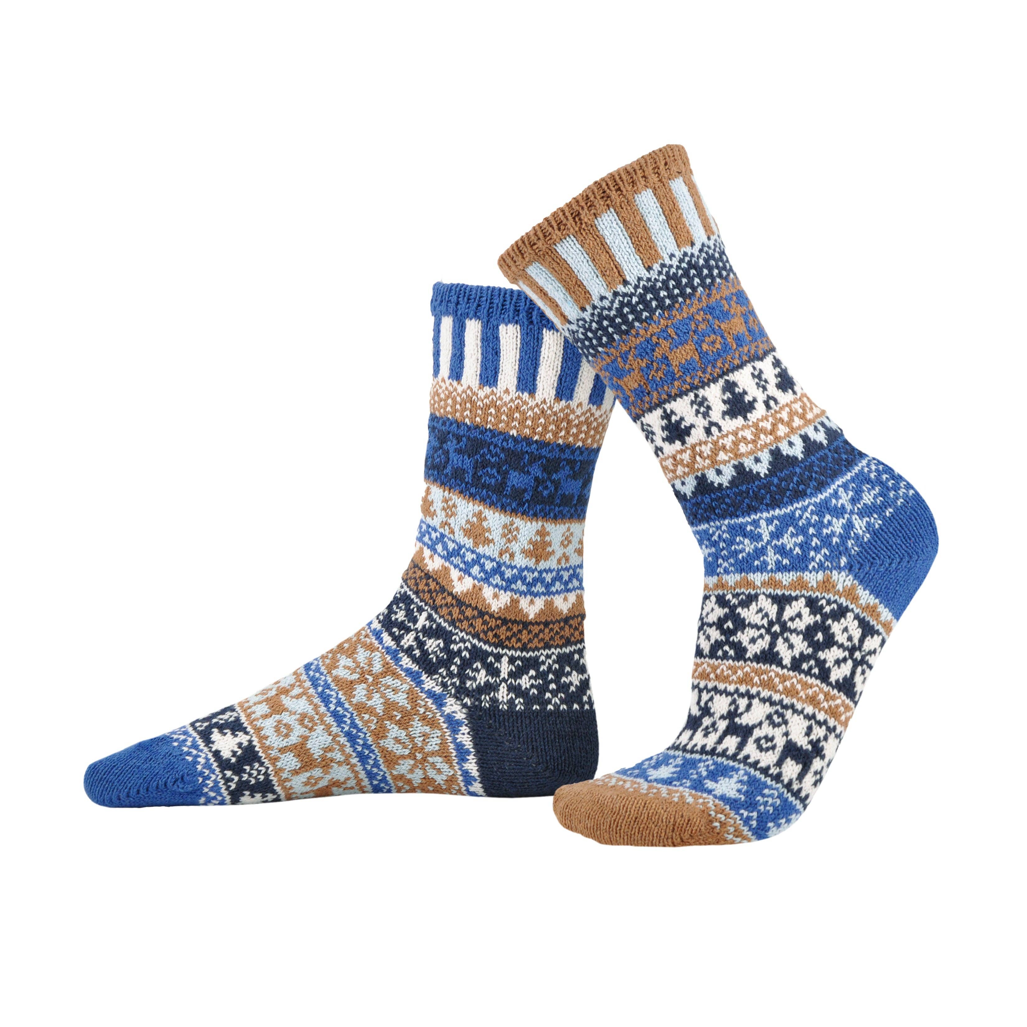 Chestnut Crew Socks | Sustainably Made Festive Holiday Socks: Small (Women 6 - 8 / Men 5 - 7), photo 1 of 3