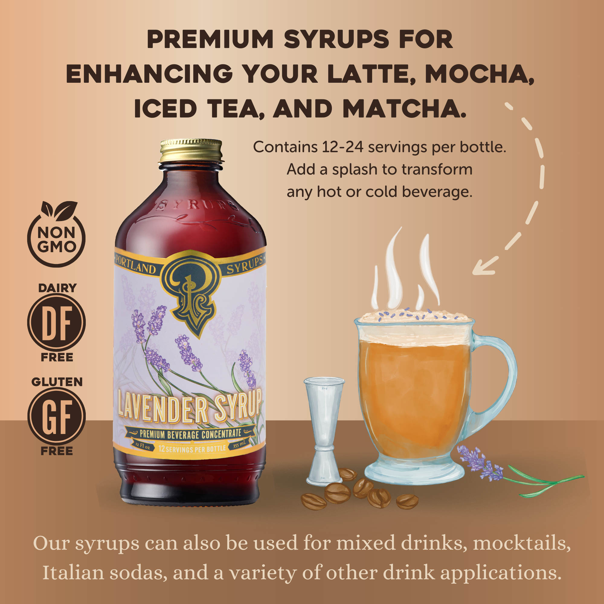 Lavender Syrup 12oz - cocktail / mocktail beverage mixer, photo 4 of 8
