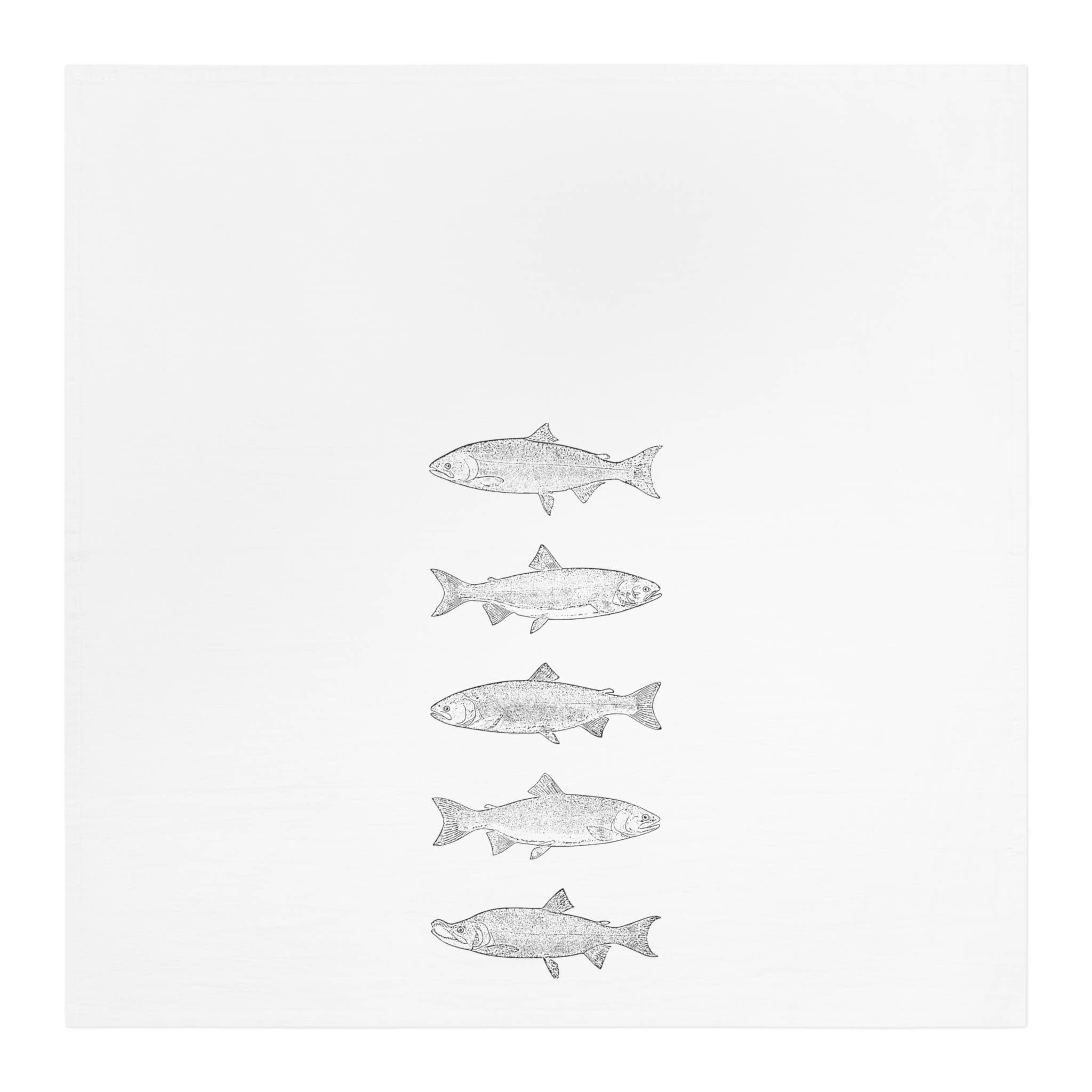 Salmon Species 100% Cotton Printed Kitchen Tea Towel, photo 2 of 2