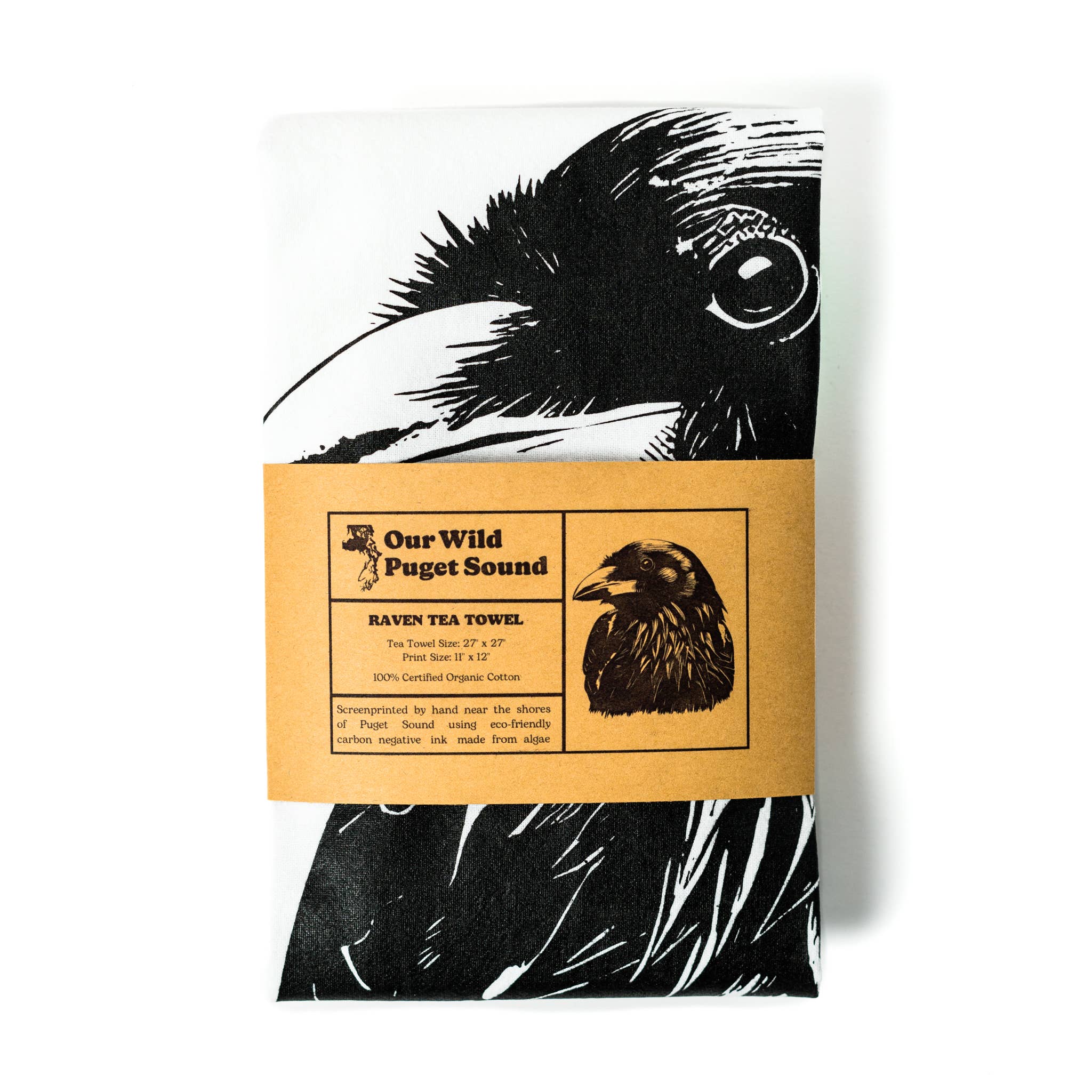 Raven Portrait Tea Towel, photo 4 of 4