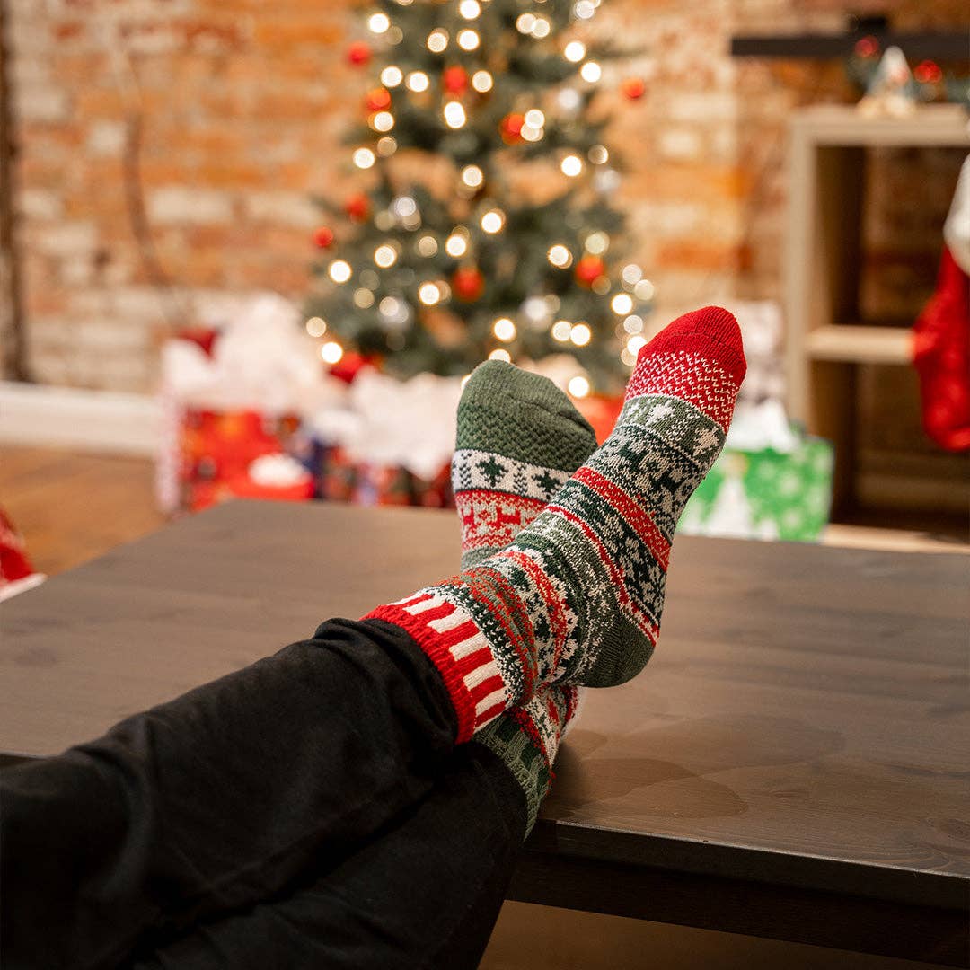 Yuletide Crew Socks | Sustainably Made Festive Holiday Socks: Large (Women 10 - 12 / Men 9 - 11), photo 4 of 4