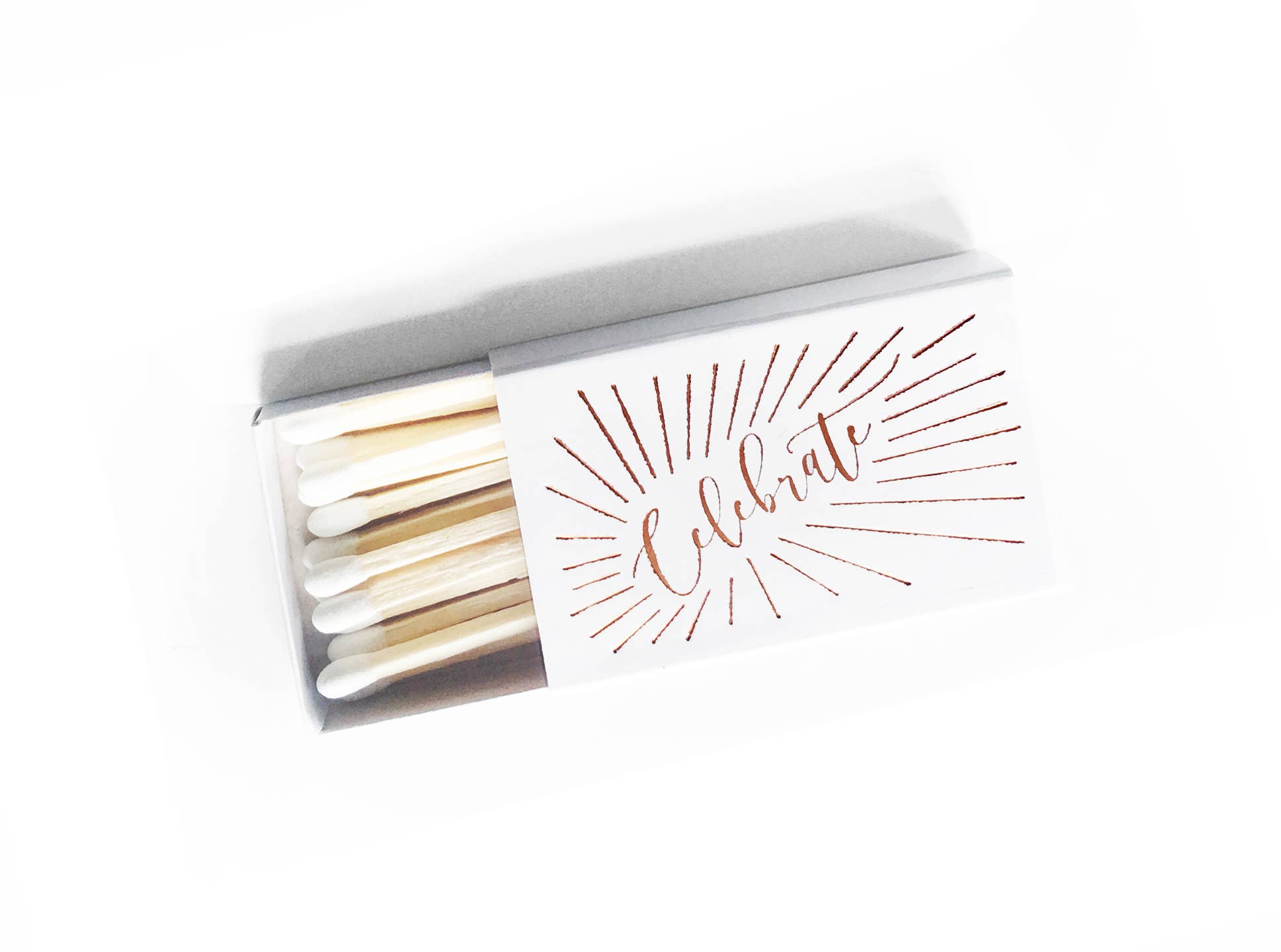 Gold Celebrate White Matchbox, photo 1 of 8