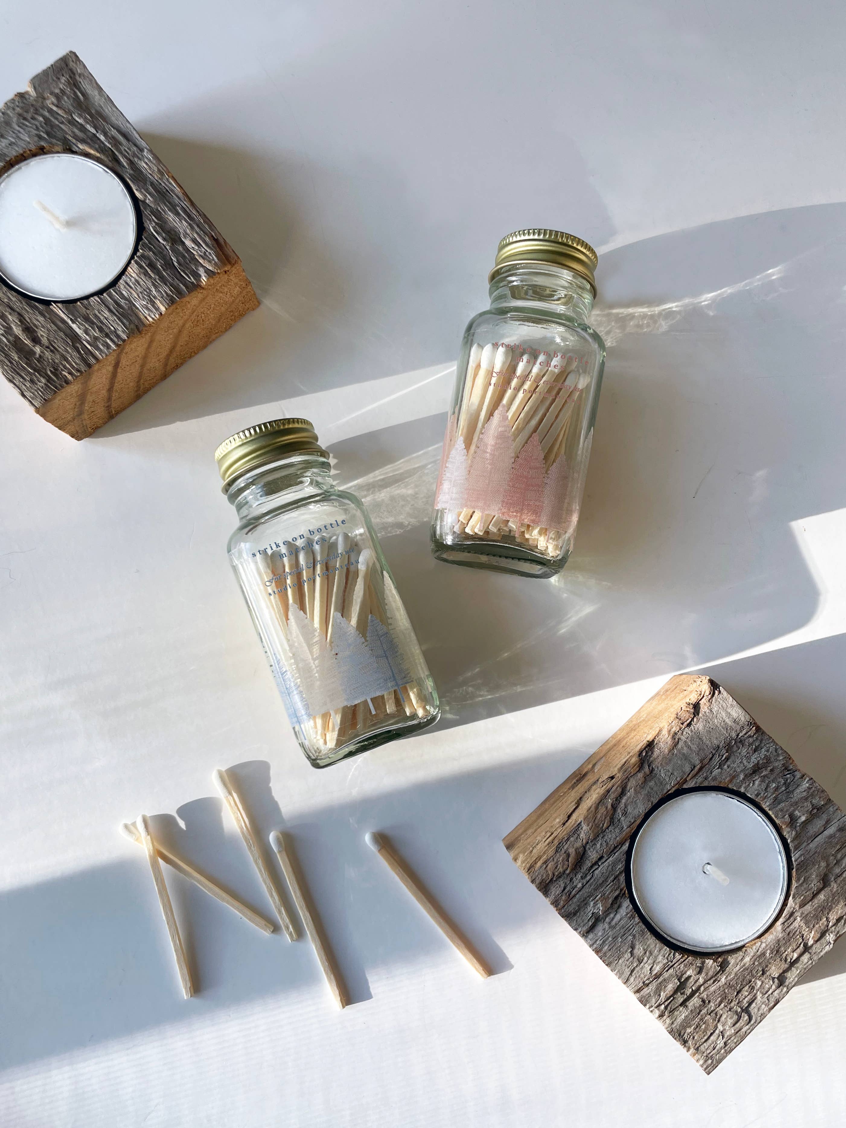 Noble Fir Trees 2" White Match Jar | Match Holder Home Decor: Black, photo 5 of 8