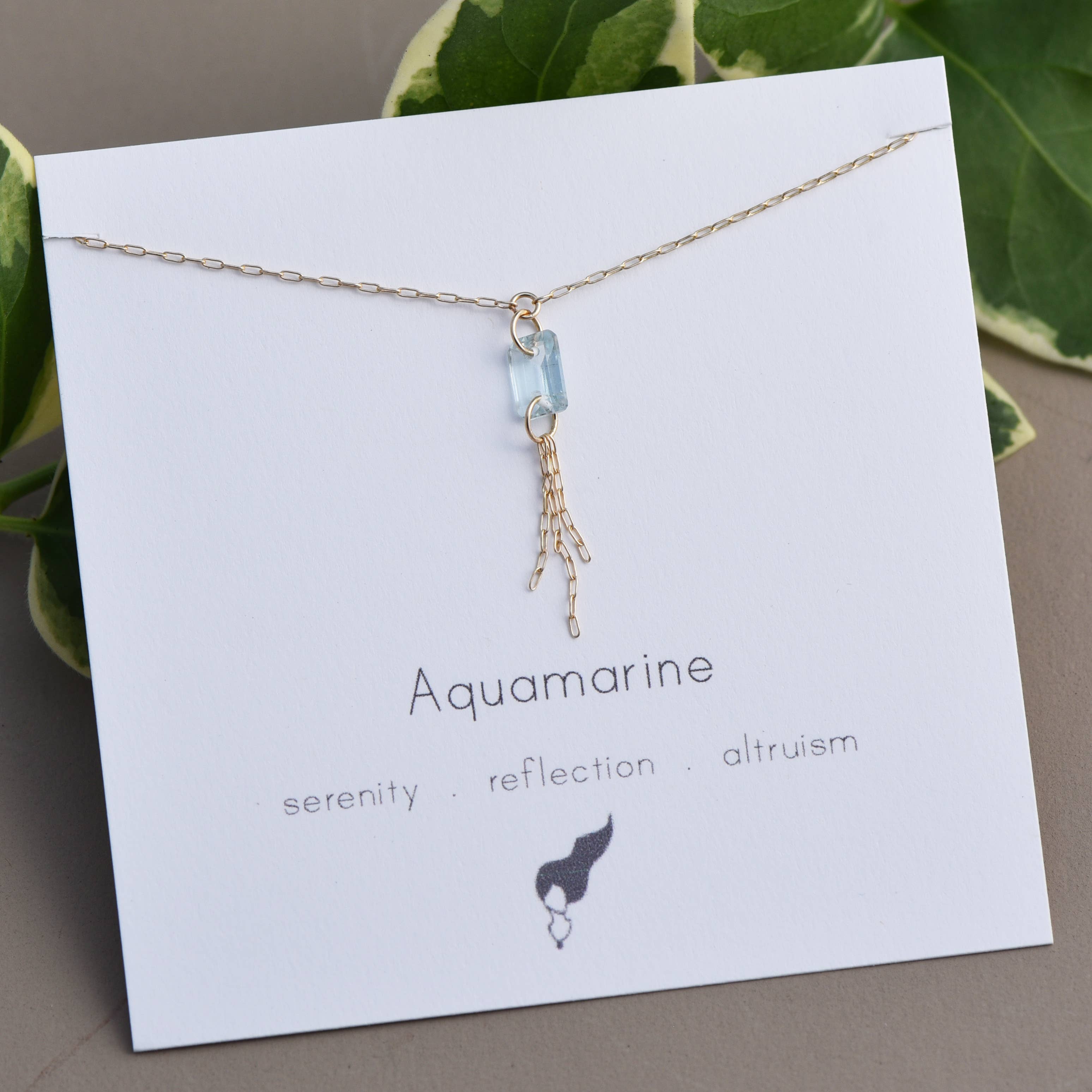 Aquamarine Tassel Necklace: Sterling Silver, photo 1 of 3