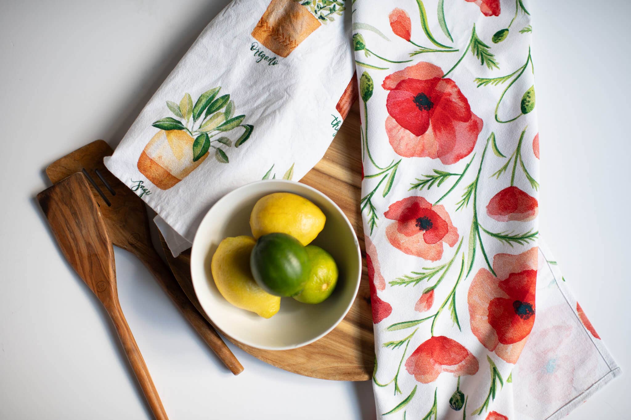 Red Poppy Tea Towel | Watercolor Wildflower Kitchen Towel, photo 5 of 7