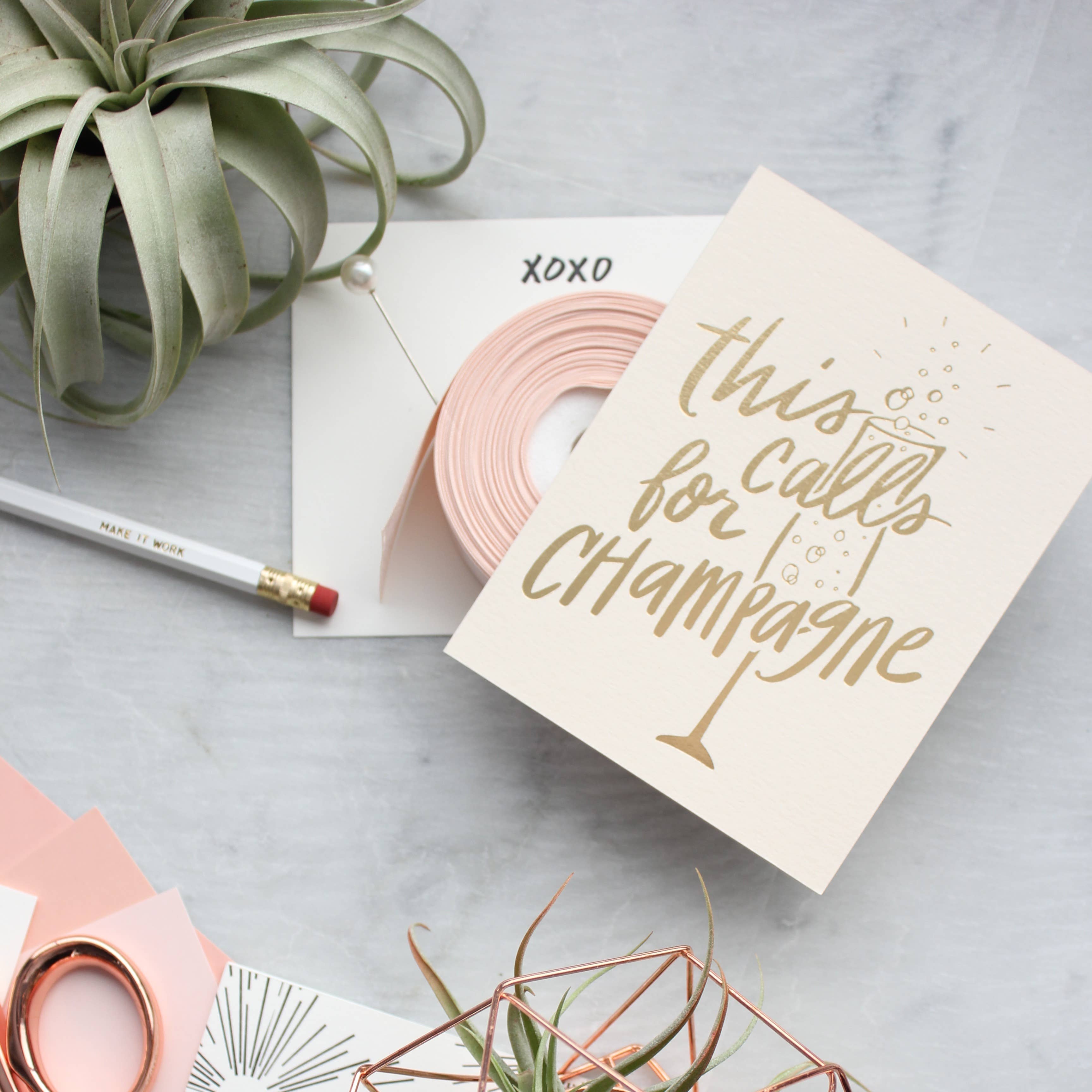 This Calls For Champagne - Foil Congratulations Card, photo 2 of 2