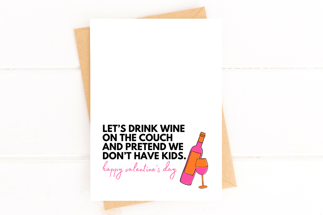 Funny Parents Valentine's Day Card Pretend Don't Have Kids, photo 1 of 2