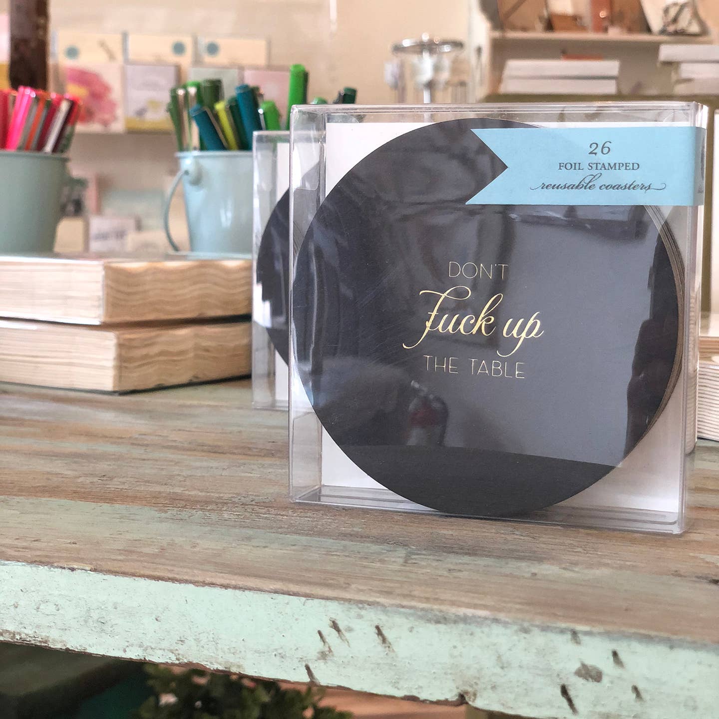 Black Coaster Set of 4, photo 3 of 4