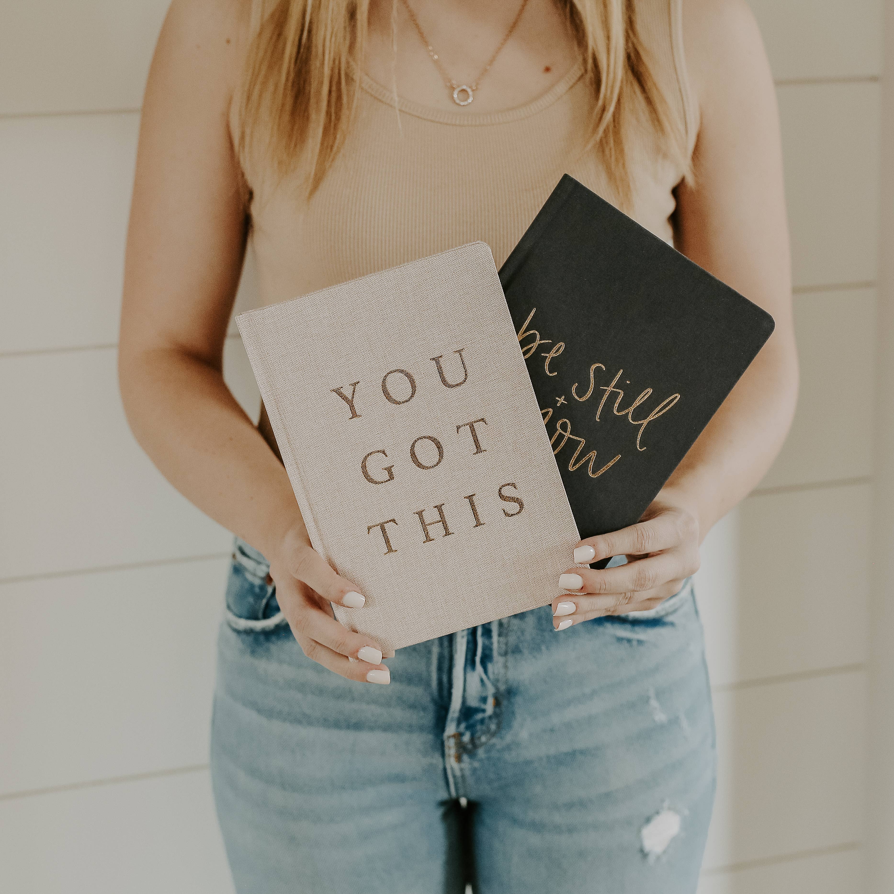 You Got This - Tan and Gold Foil Fabric Journal, photo 6 of 8