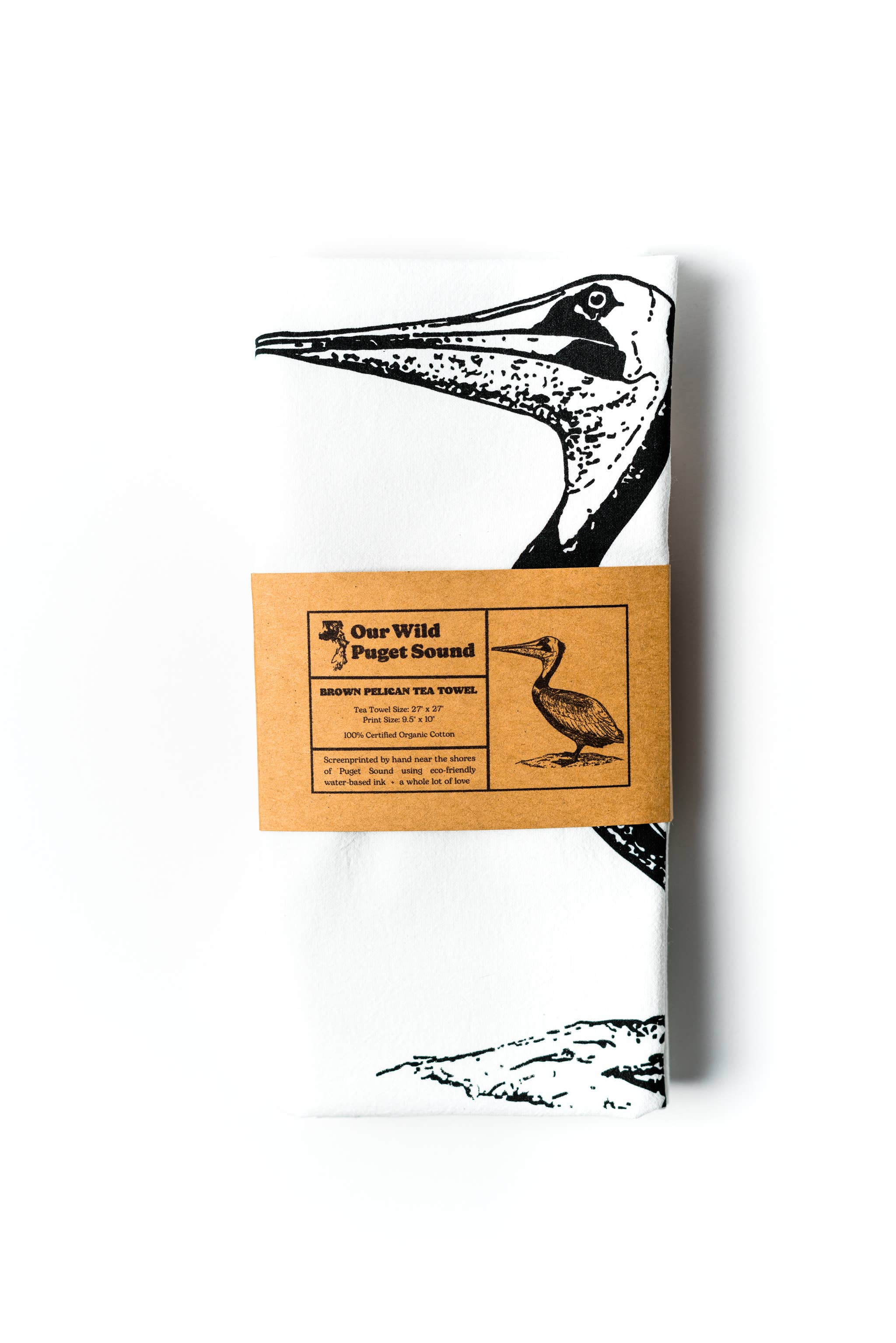 Brown Pelican 100% Organic Cotton Printed Kitchen Tea Towel, photo 4 of 6