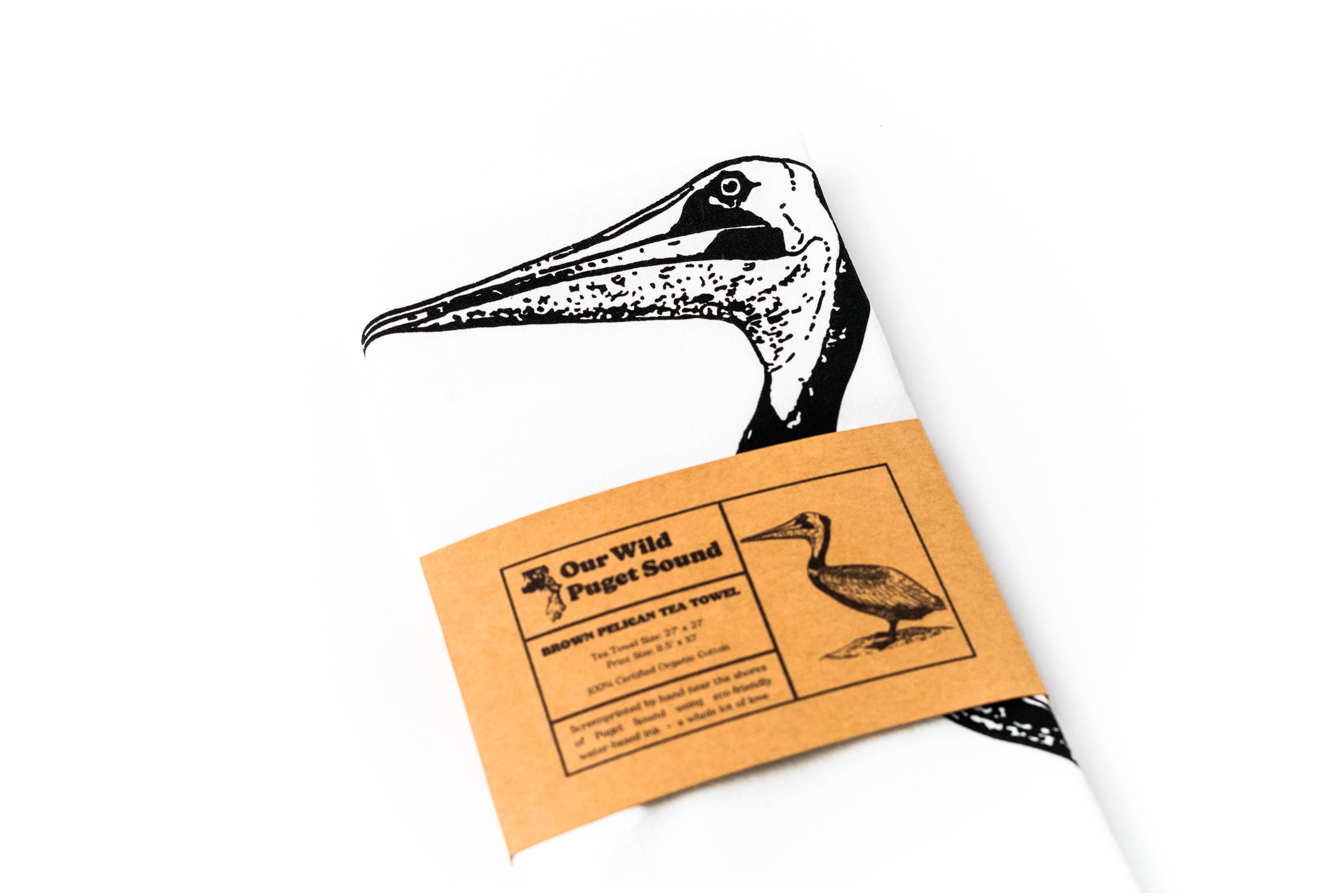 Brown Pelican 100% Organic Cotton Printed Kitchen Tea Towel, photo 6 of 6
