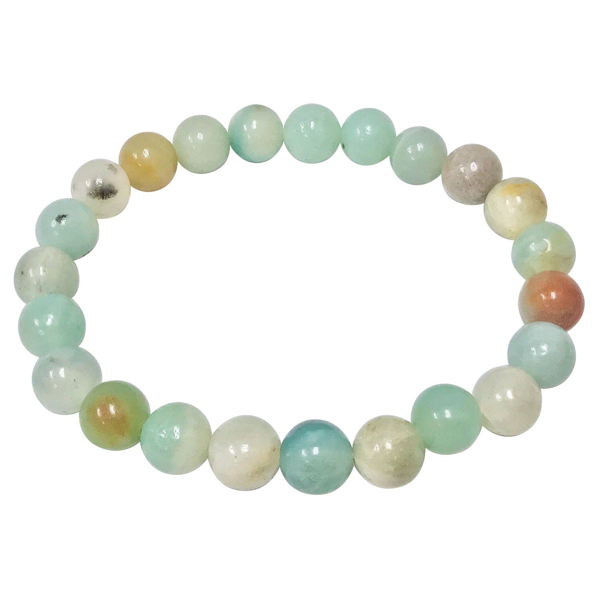 8mm Amazonite Gemstone Unisex Stretch Bracelet, photo 1 of 7