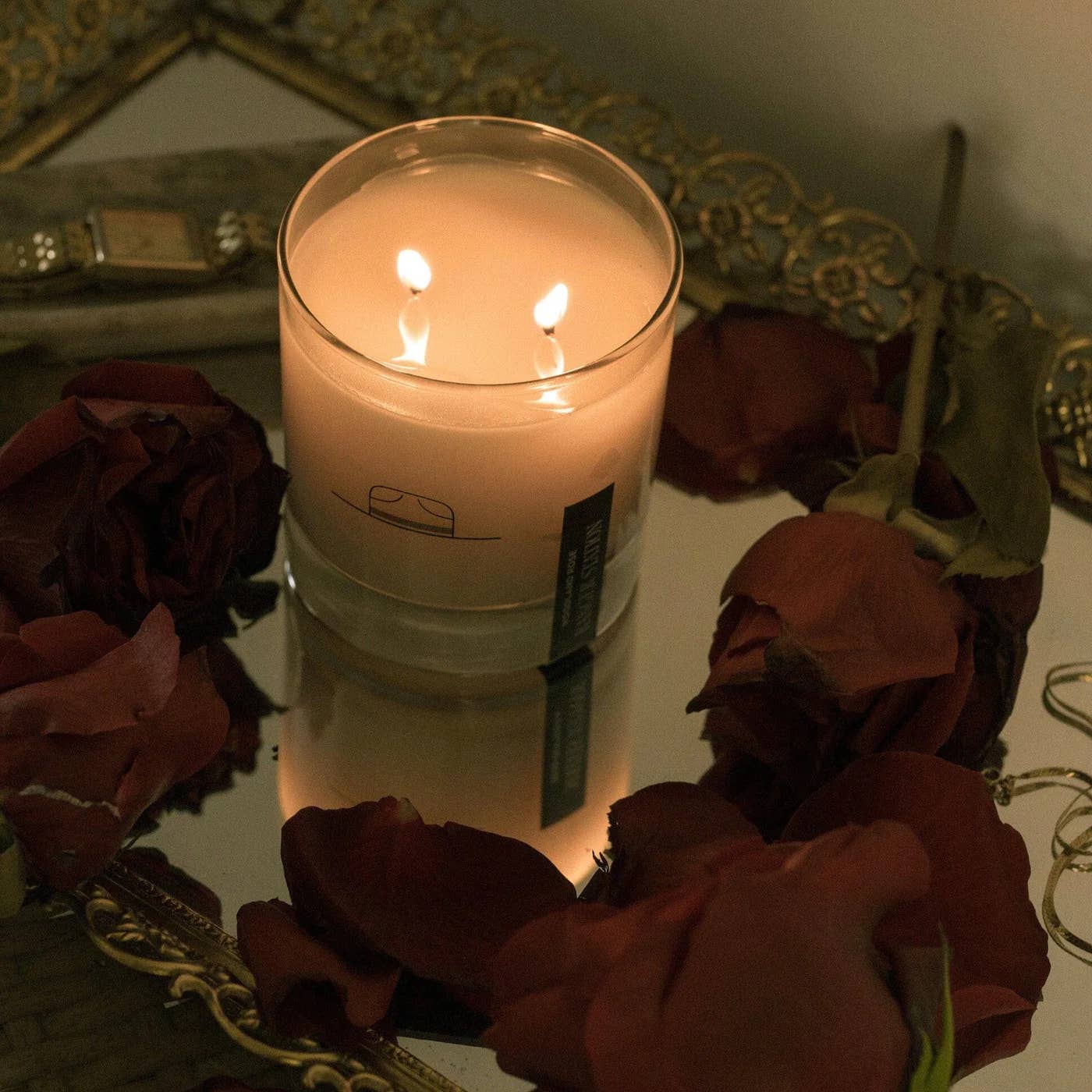 WOODLAND ROSE CANDLE: 11oz Rocks Glass, photo 5 of 5