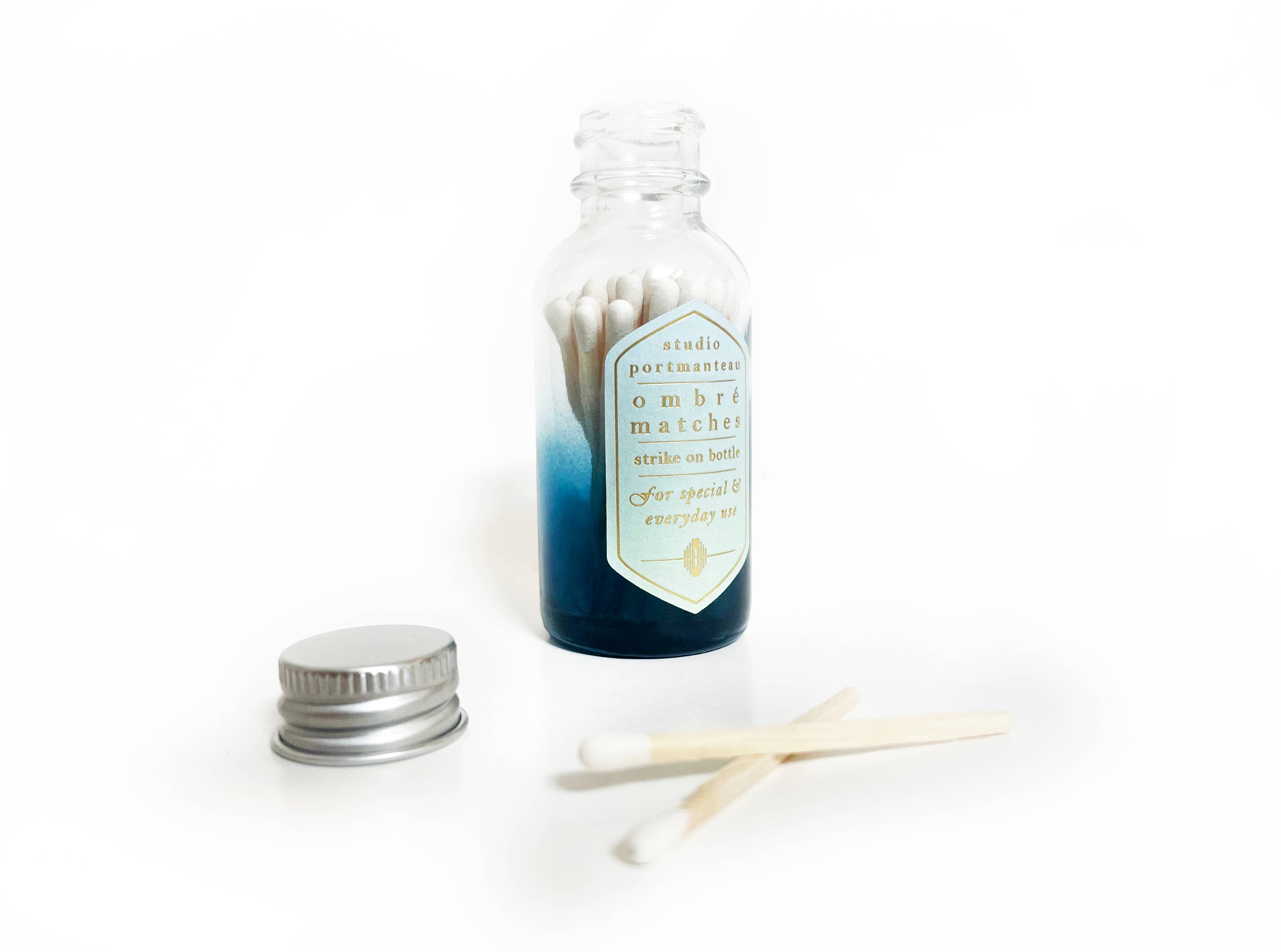 Midnight Blue Ombré Match Bottle | Fine Match Jar, photo 3 of 7