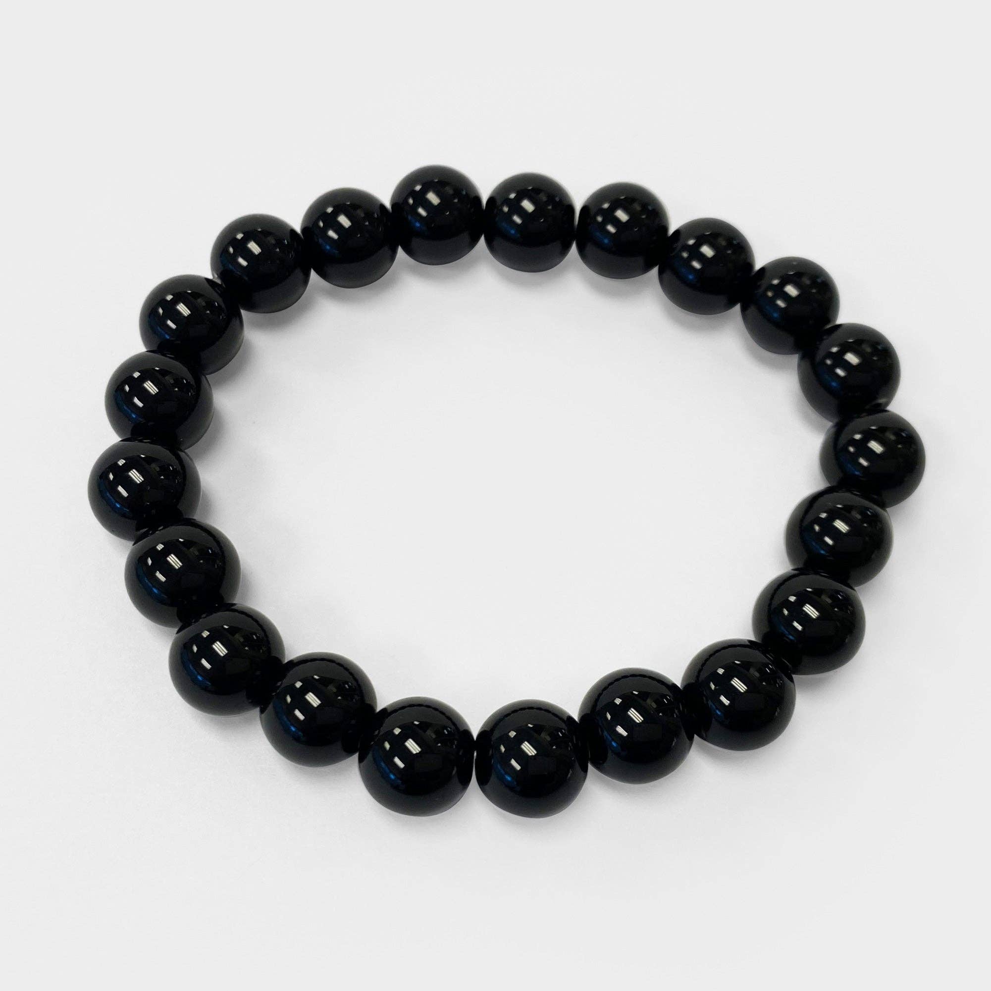8mm Black Onyx Unisex Handmade Stretch Bracelet, photo 2 of 5