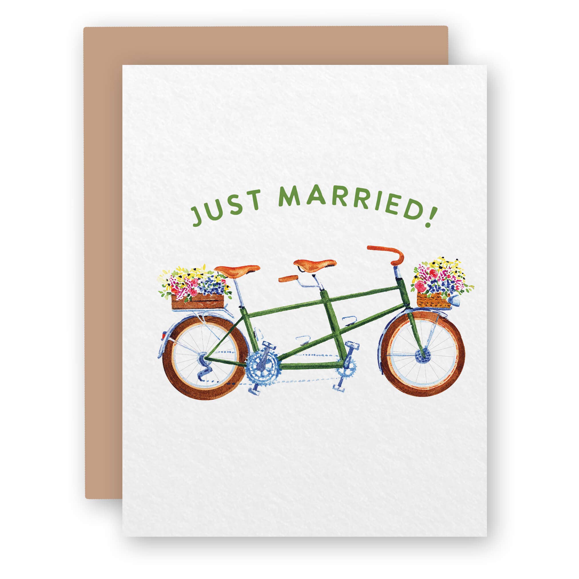 Just Married Tandem Wedding Card | Bicycle Congratulations, photo 1 of 4