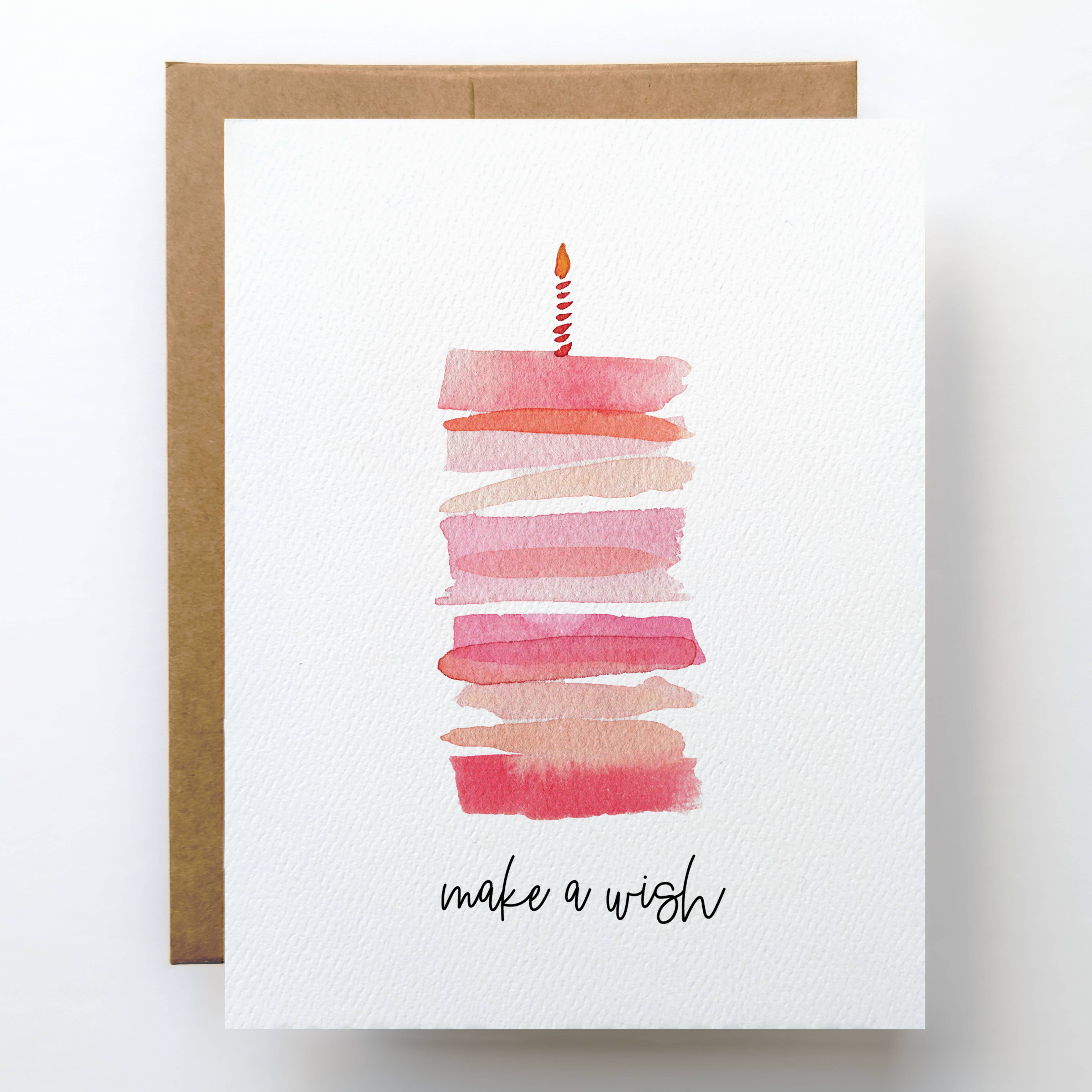 Pink Cake Birthday Card | Modern Minimal Design, photo 1 of 4