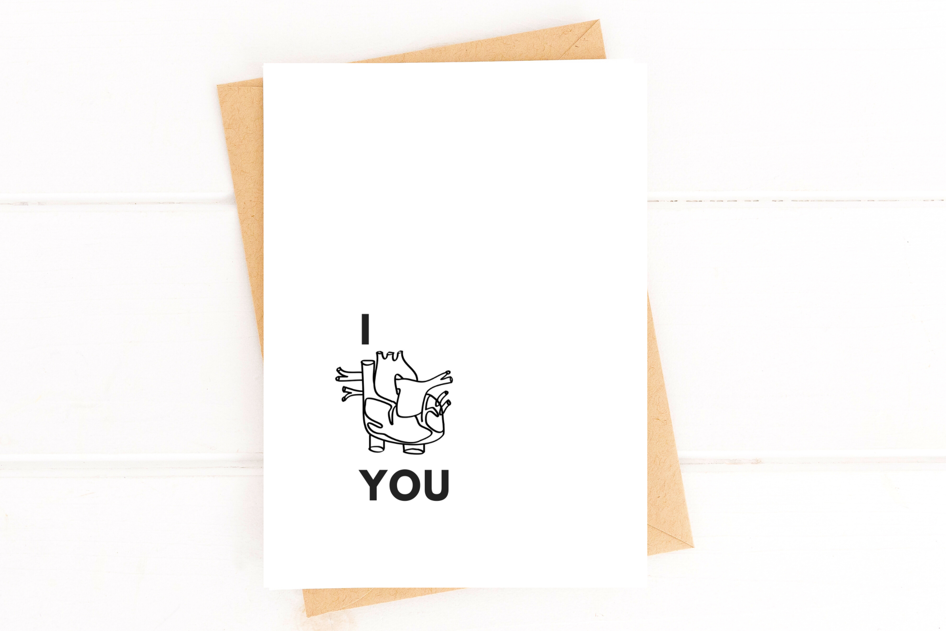 I Love You (Anatomical Heart) Love Card Anniversary Card, photo 1 of 2